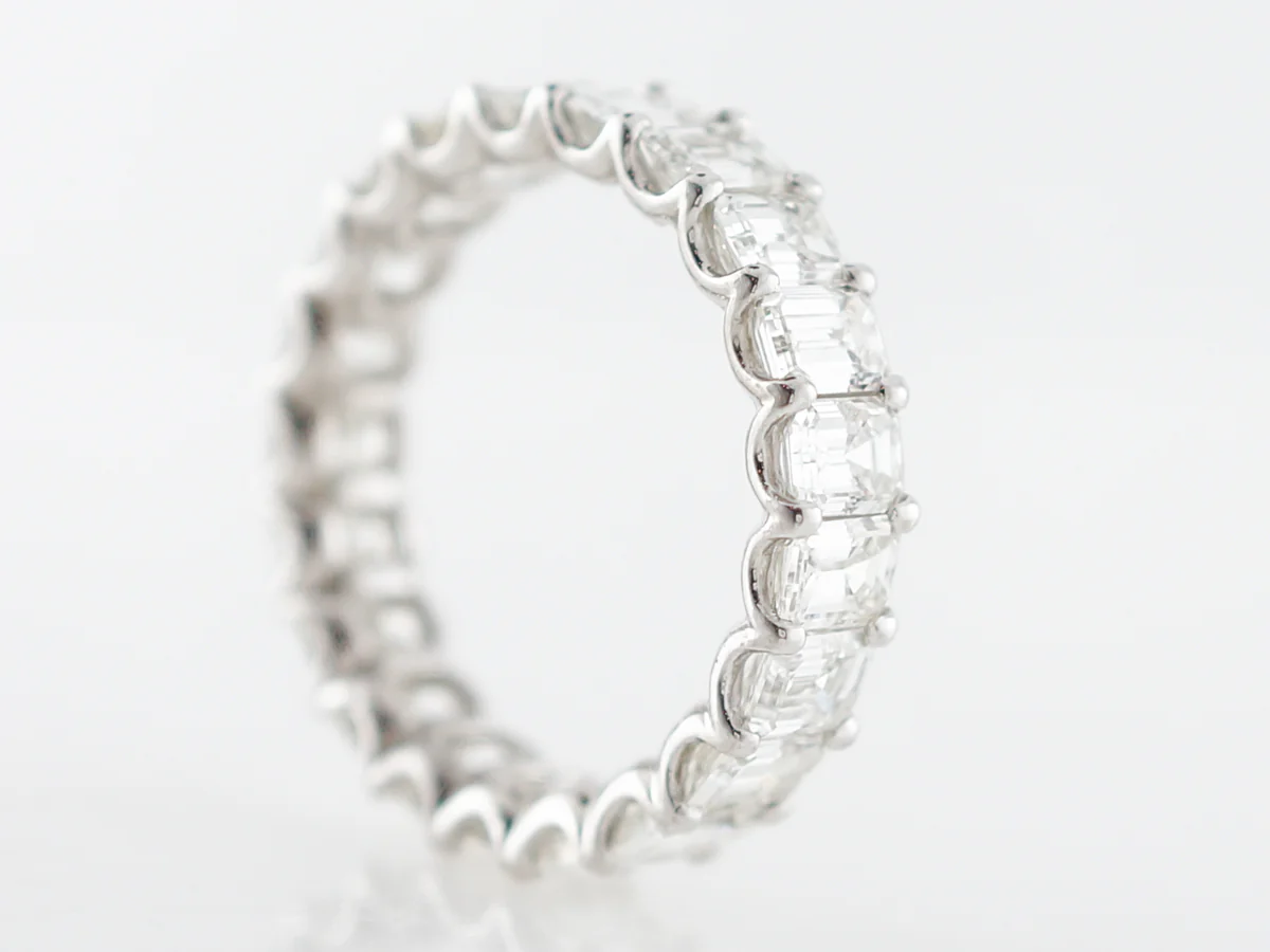 4 Carat Emerald Cut Diamond Eternity Band in Platinum - Image 2