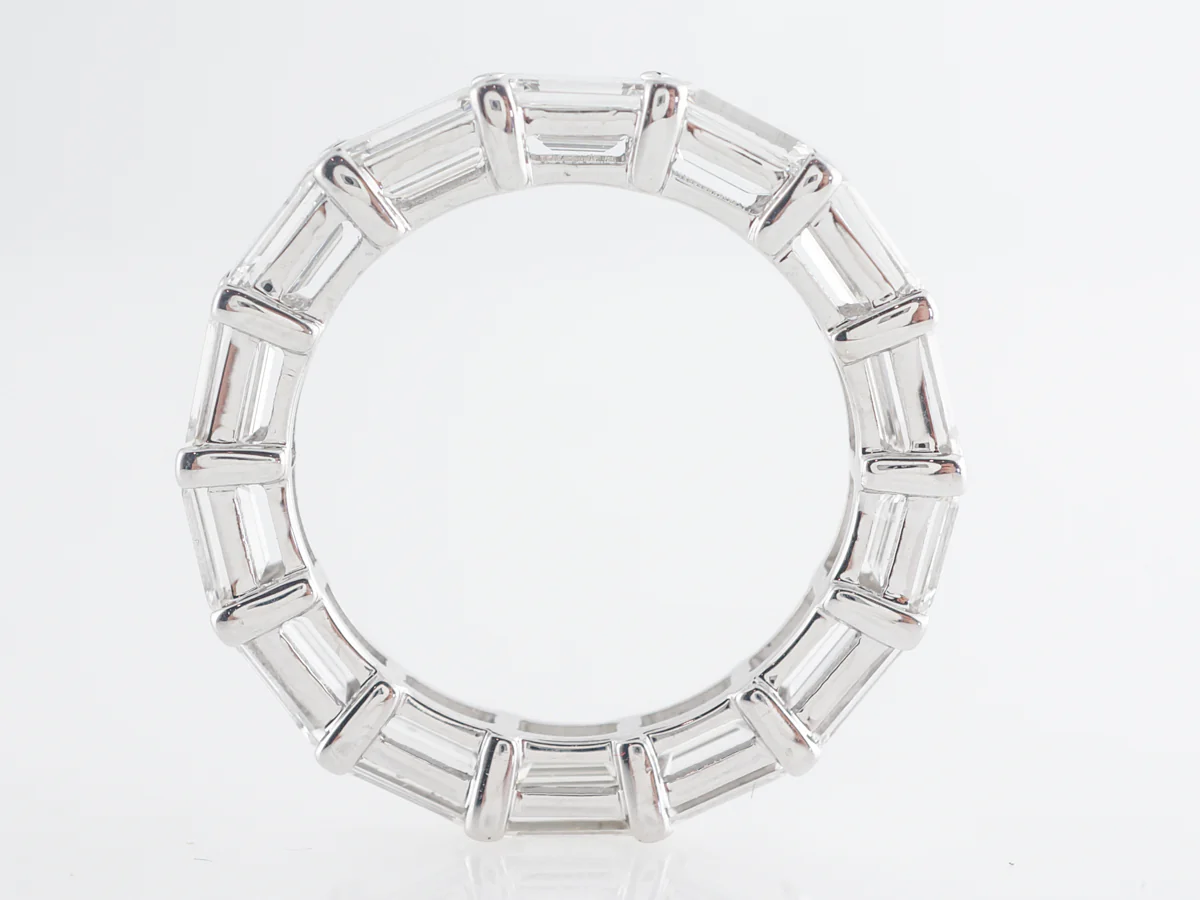 4 Carat Emerald Cut Diamond Eternity Band in 18k White Gold - Image 2