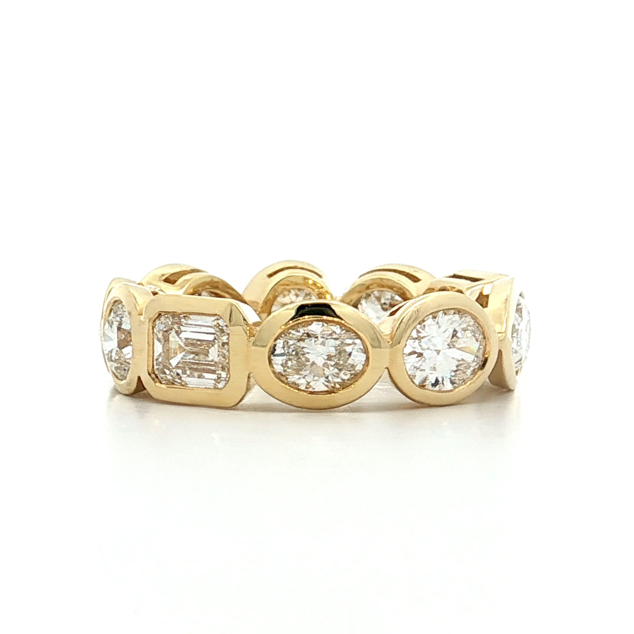 4 Carat GIA Mixed Diamond Eternity Band 18k Yellow Gold - Image 2