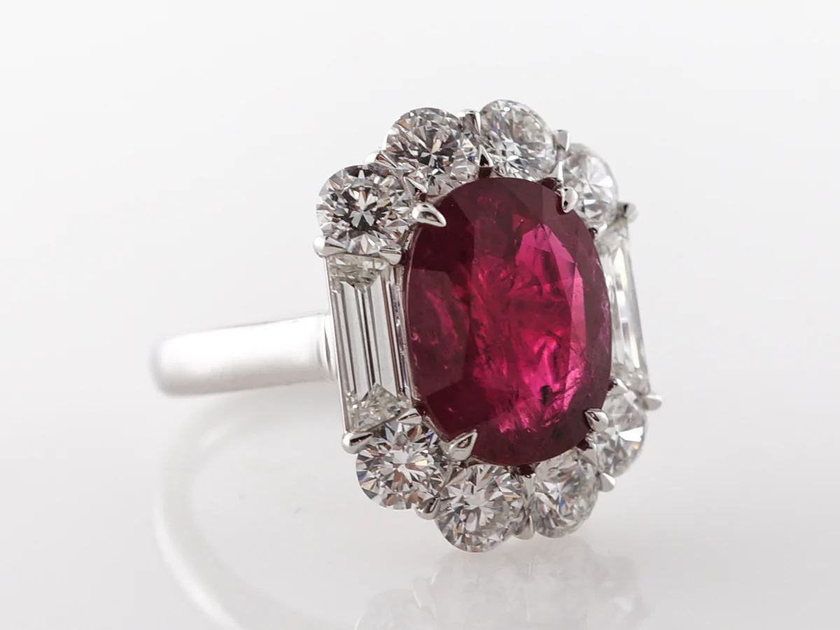 4 Carat Ruby & Diamond Cocktail Ring in Platinum - Image 3