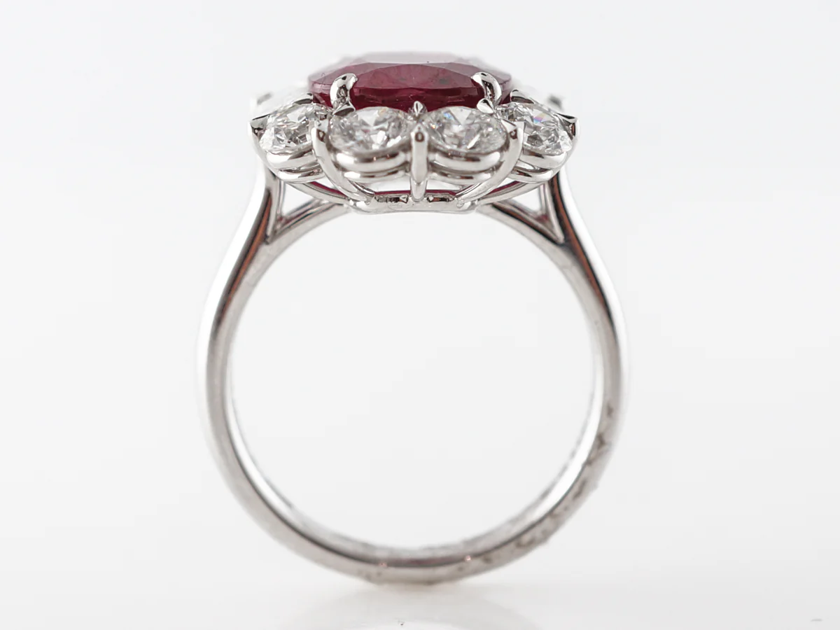 4 Carat Ruby & Diamond Cocktail Ring in Platinum - Image 4