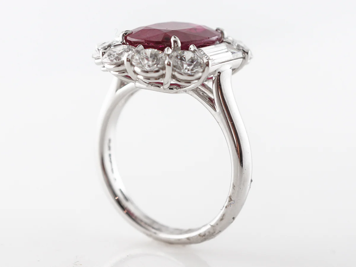 4 Carat Ruby & Diamond Cocktail Ring in Platinum - Image 5
