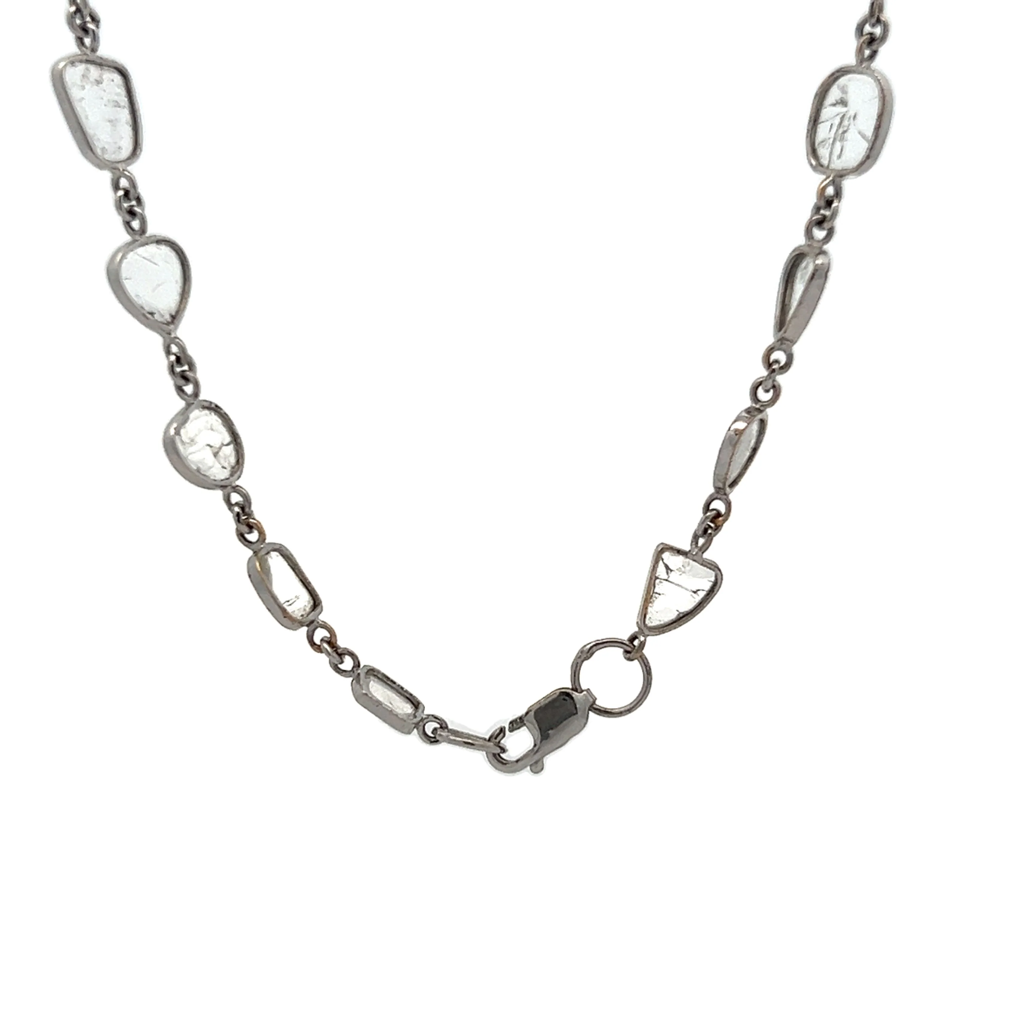 40.89 Salt & Pepper Diamond Necklace in 18k White Gold - Image 4