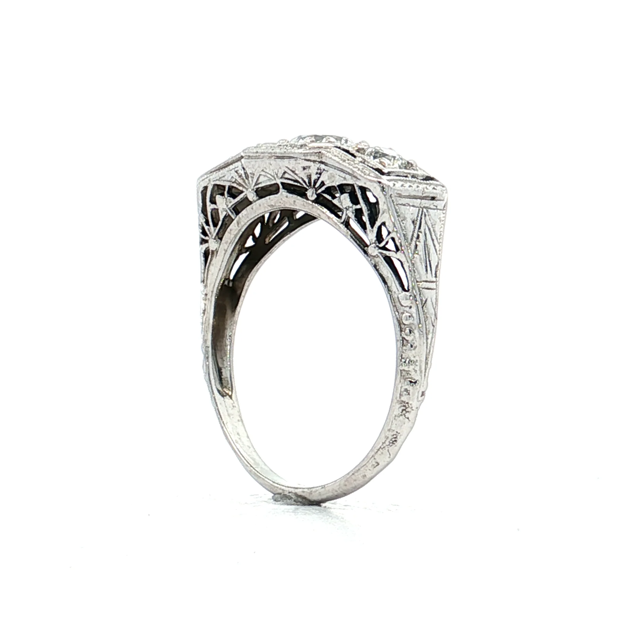 .40 Antique Three Stone Engagement Ring in 18k - Image 5