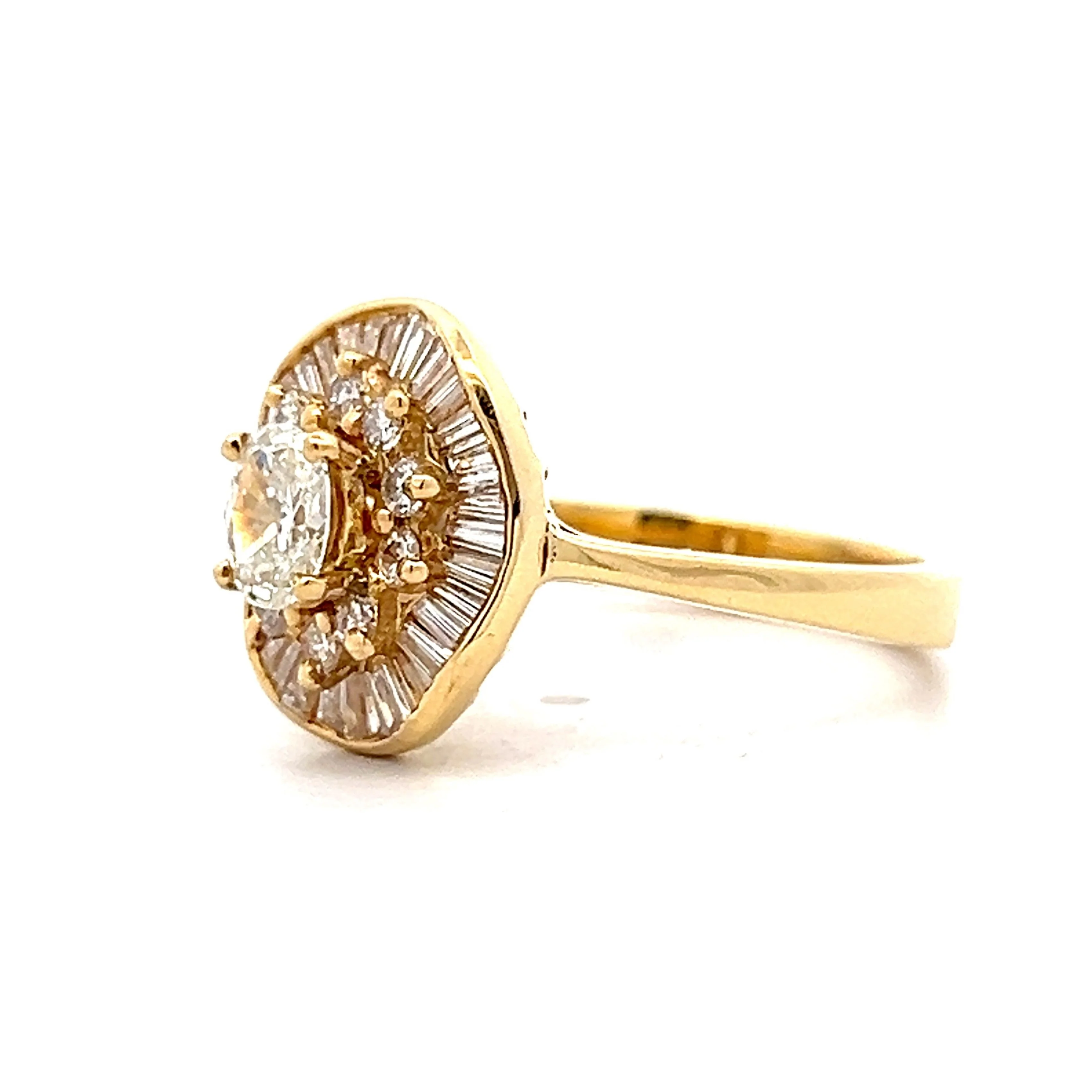 .40 Ballerina Halo Engagement Ring in 18k Yellow Gold - Image 2