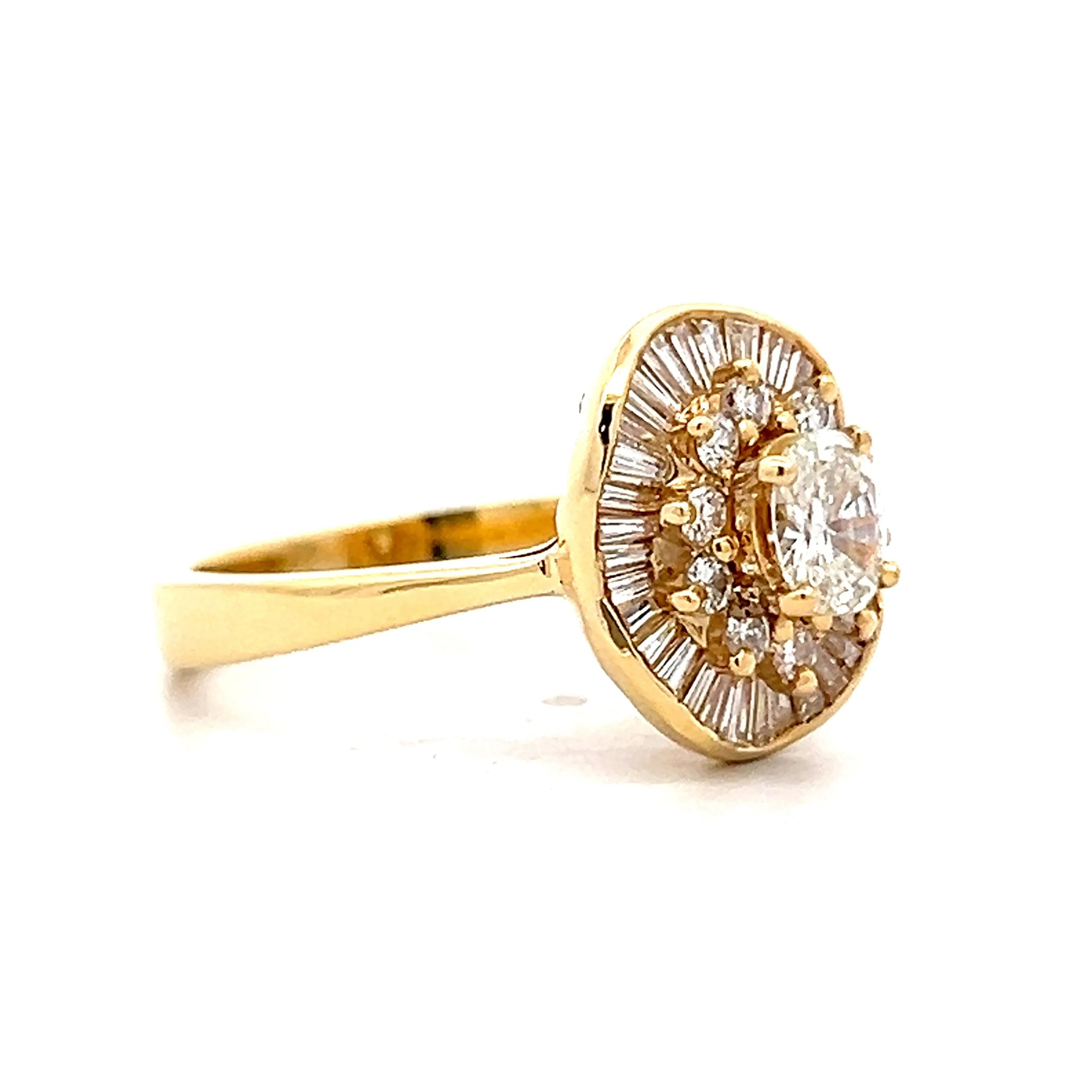 .40 Ballerina Halo Engagement Ring in 18k Yellow Gold - Image 3