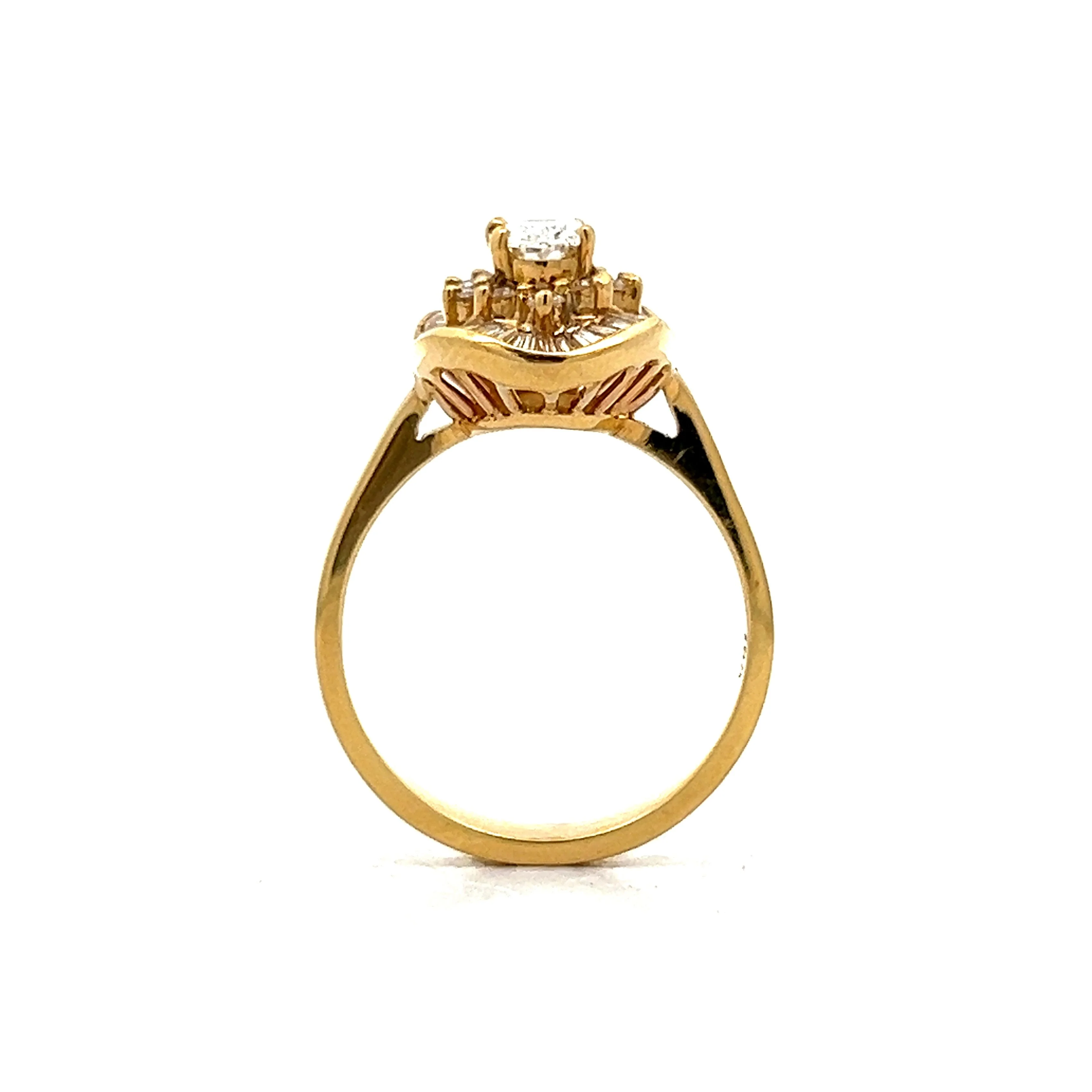 .40 Ballerina Halo Engagement Ring in 18k Yellow Gold - Image 4