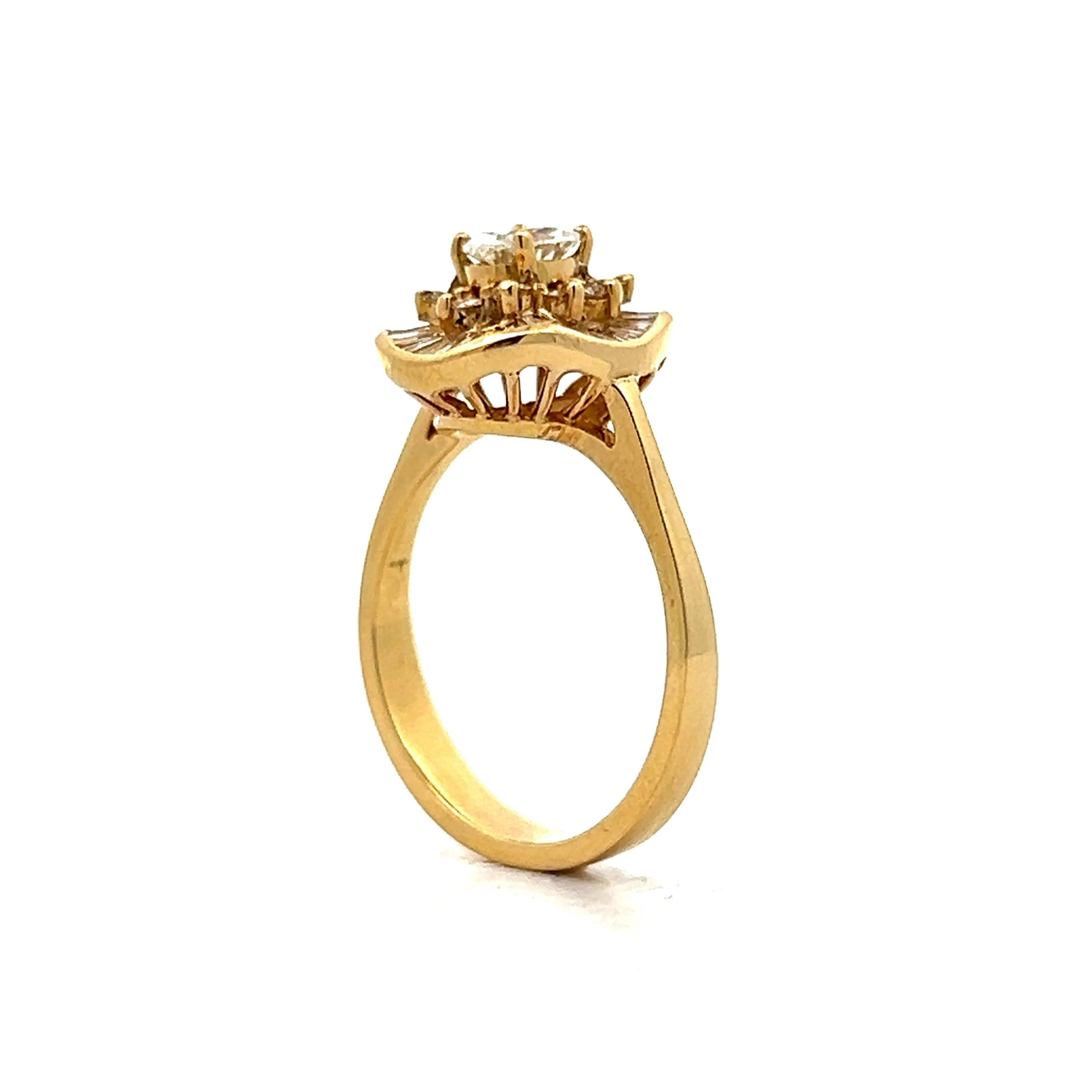 .40 Ballerina Halo Engagement Ring in 18k Yellow Gold - Image 5