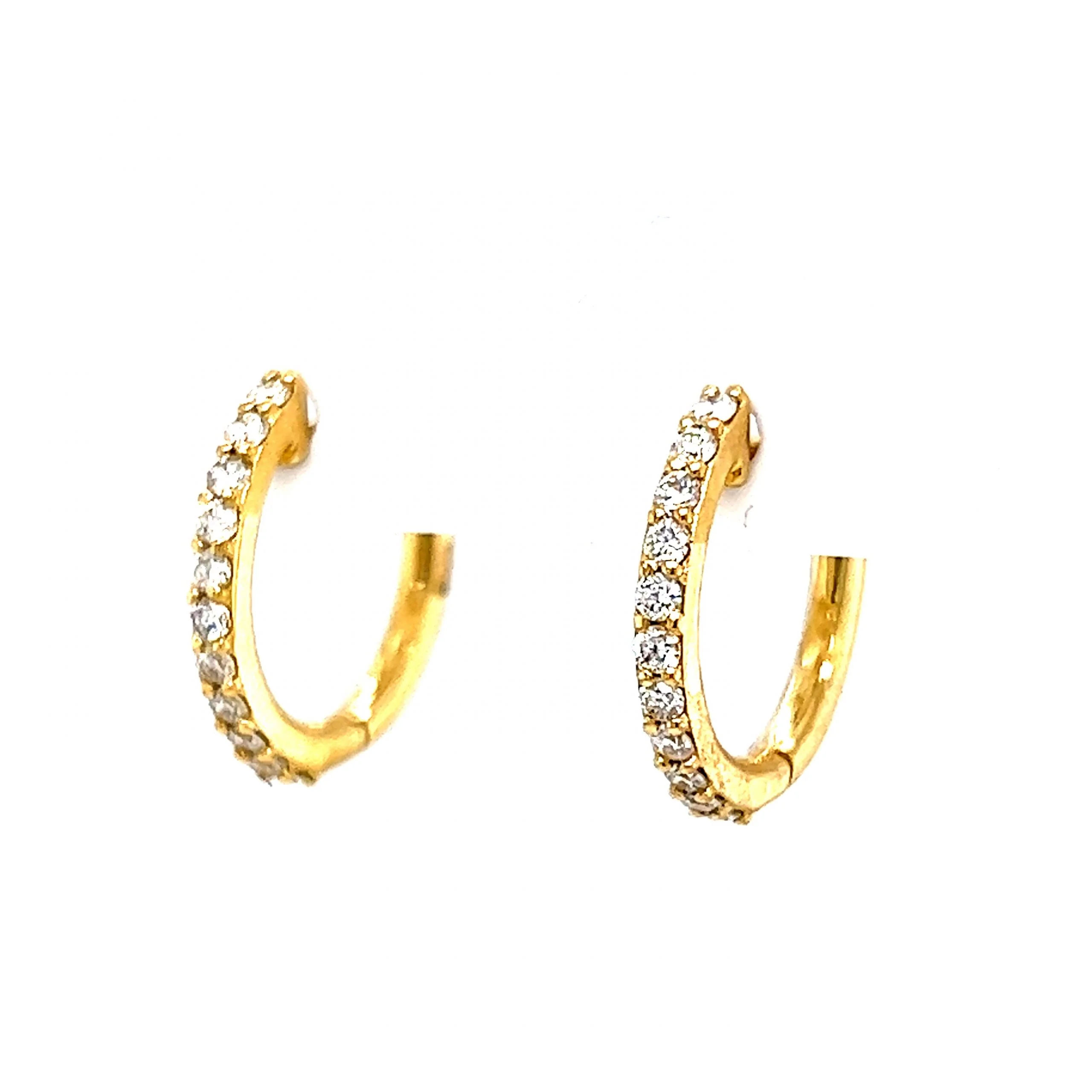 .40 Classic Diamond Hoop Earrings in 14k Yellow Gold - Image 2