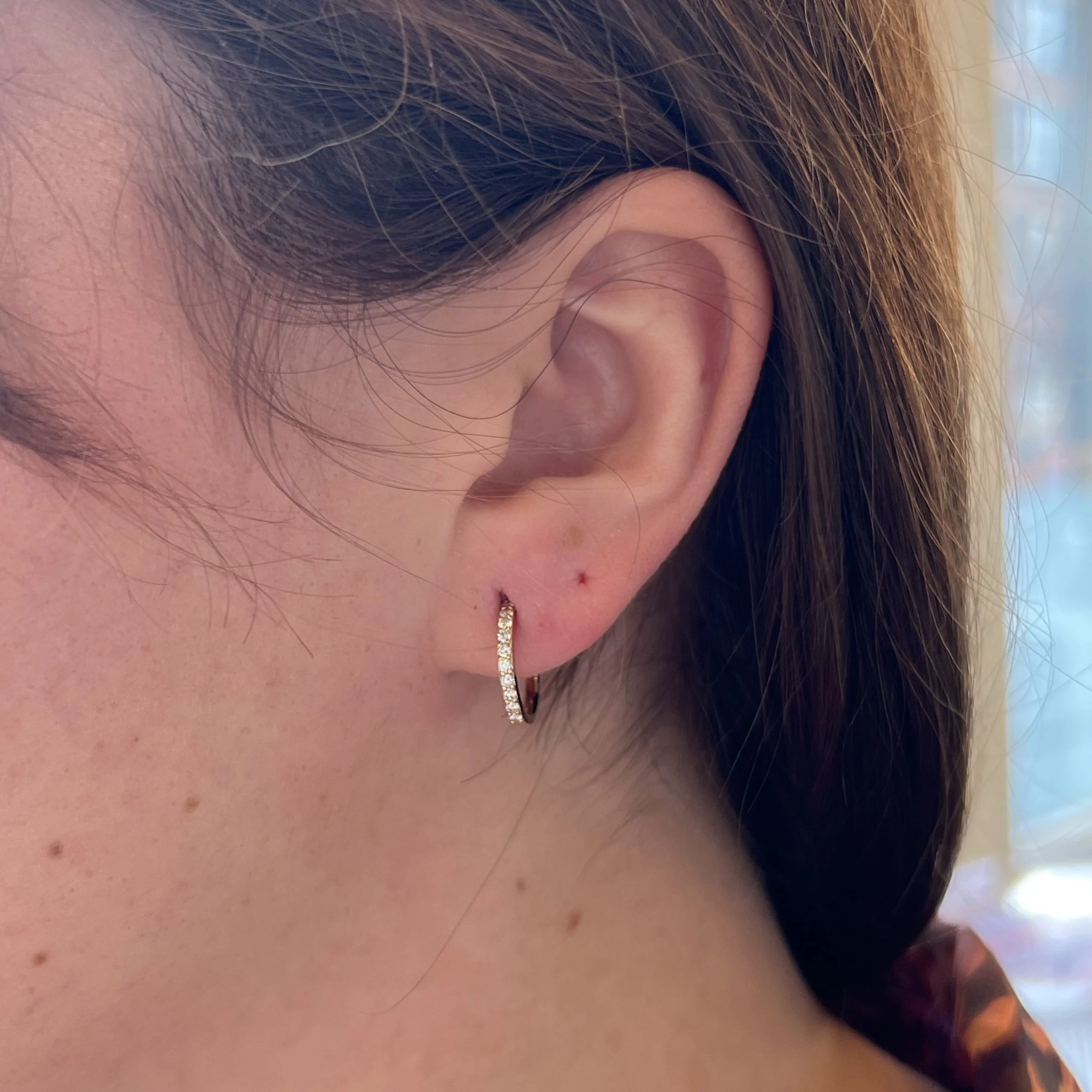 .40 Classic Diamond Hoop Earrings in 14k Yellow Gold - Image 4
