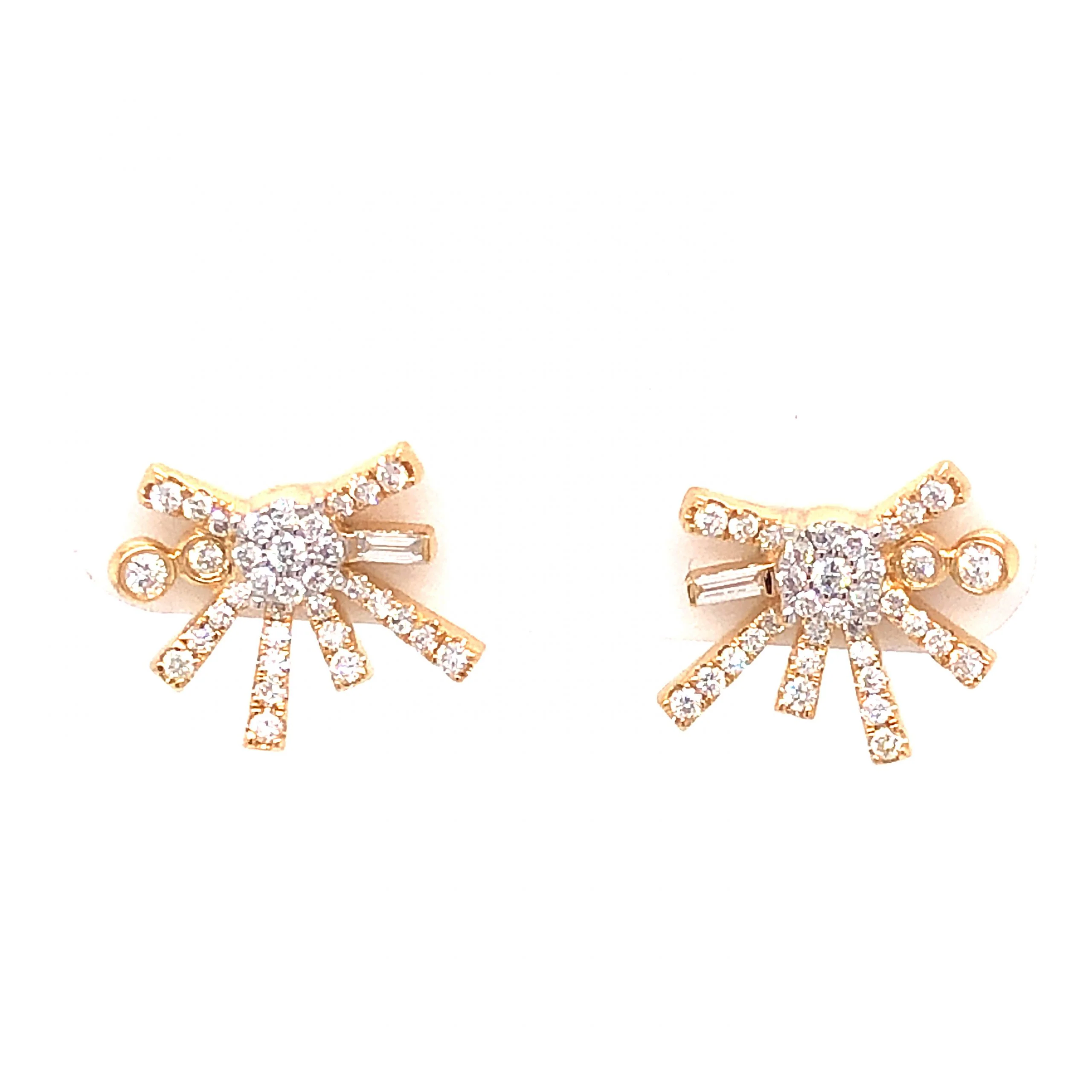 .40 Diamond Cluster Stud Earrings in 18k Yellow Gold