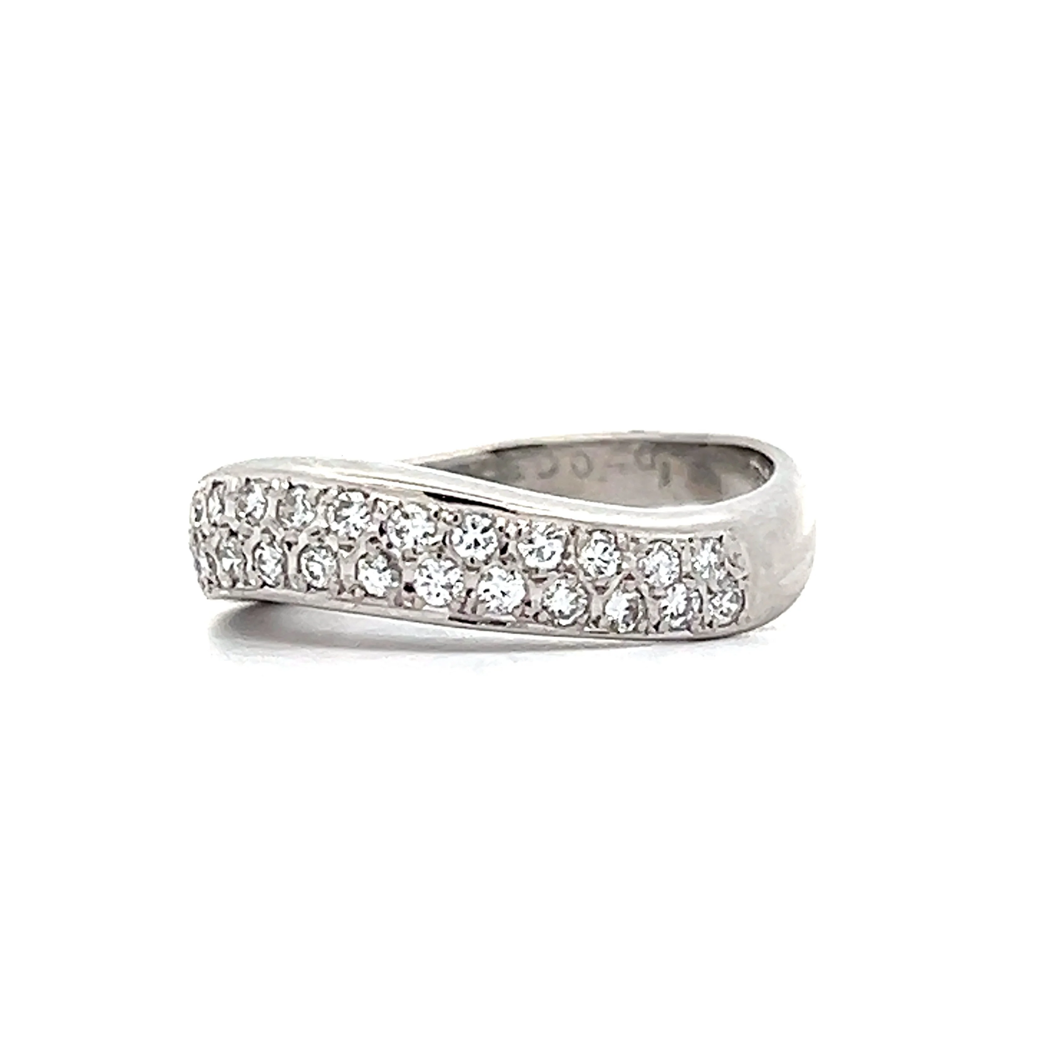 .40 Double Diamond Contoured Wedding Band in Platinum - Image 2