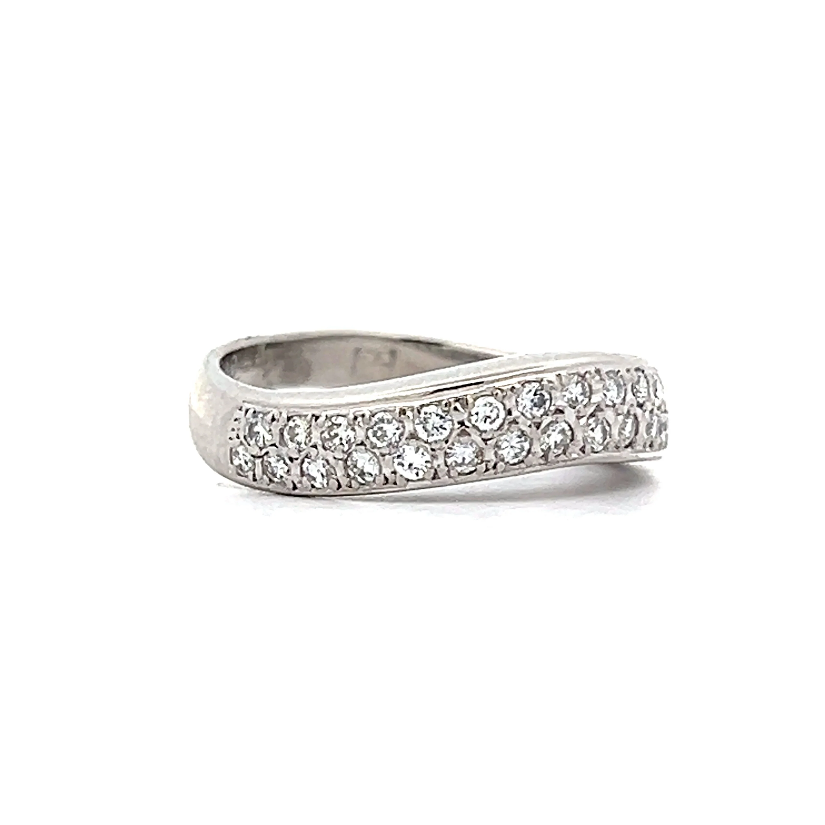 .40 Double Diamond Contoured Wedding Band in Platinum - Image 3