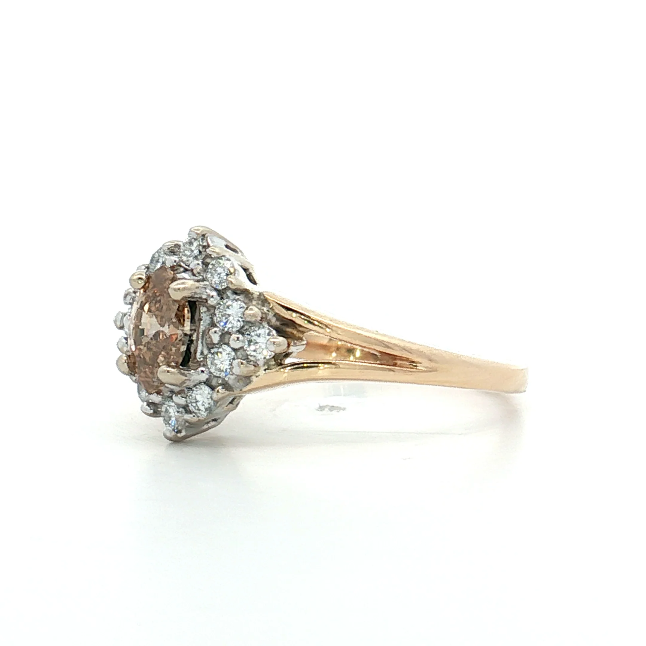 .40 Marquise Cognac Diamond Engagement Ring 14k - Image 2
