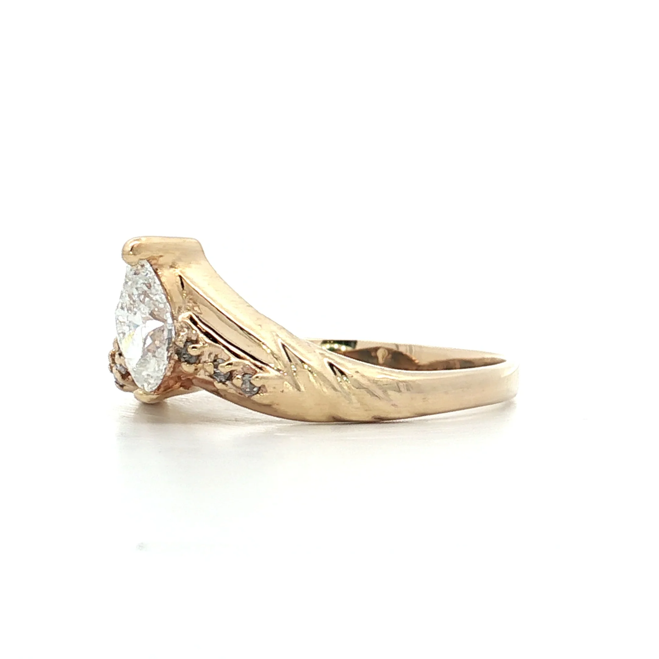 .40 Marquise Diamond Contour Engagement Ring 10k - Image 2