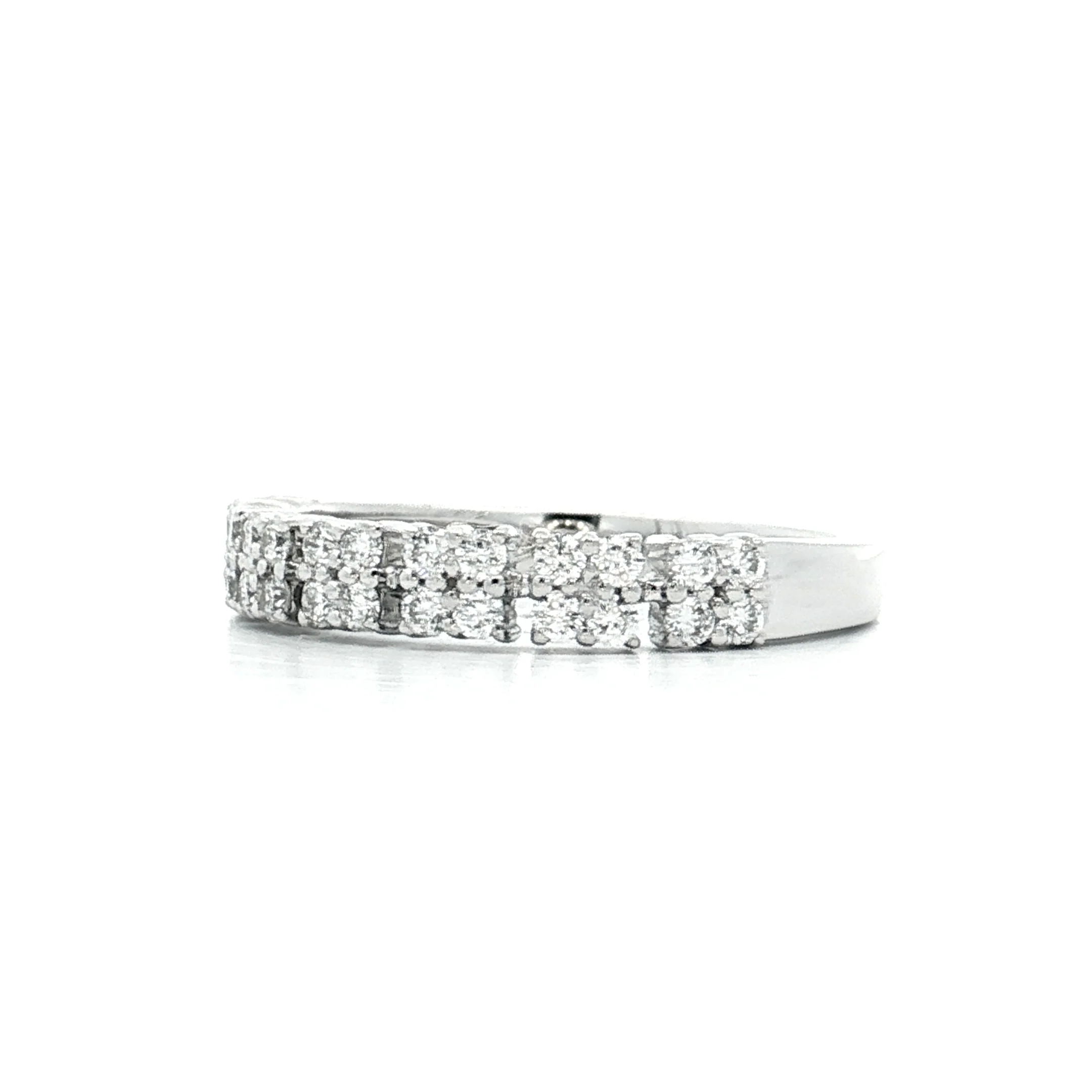 .40 Pave Diamond Double Wedding Band 18k - Image 2