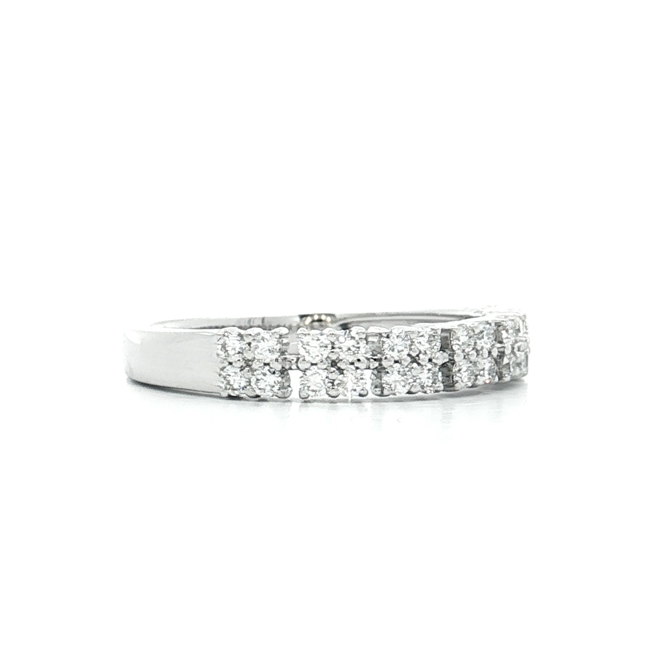 .40 Pave Diamond Double Wedding Band 18k - Image 3