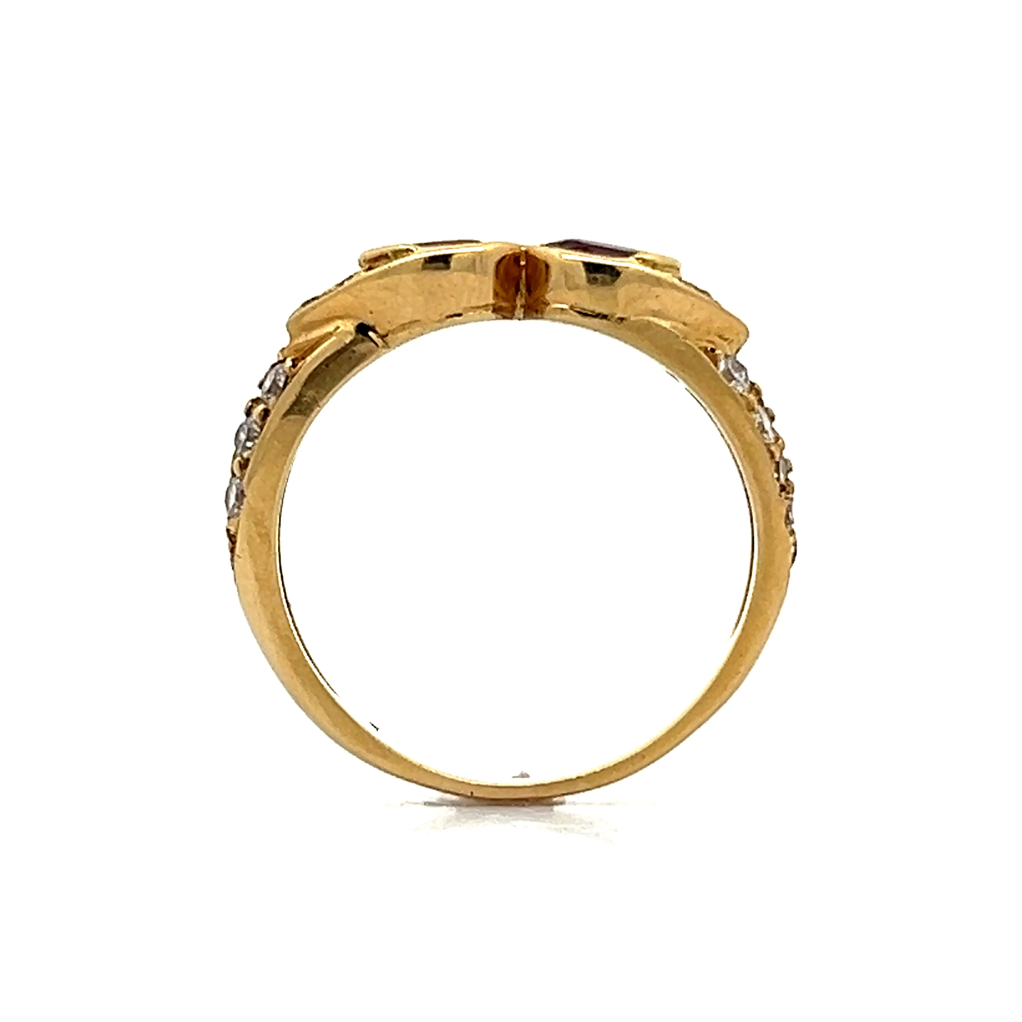 .40 Ruby & Diamond Stacking Ring in 18k Yellow Gold - Image 4