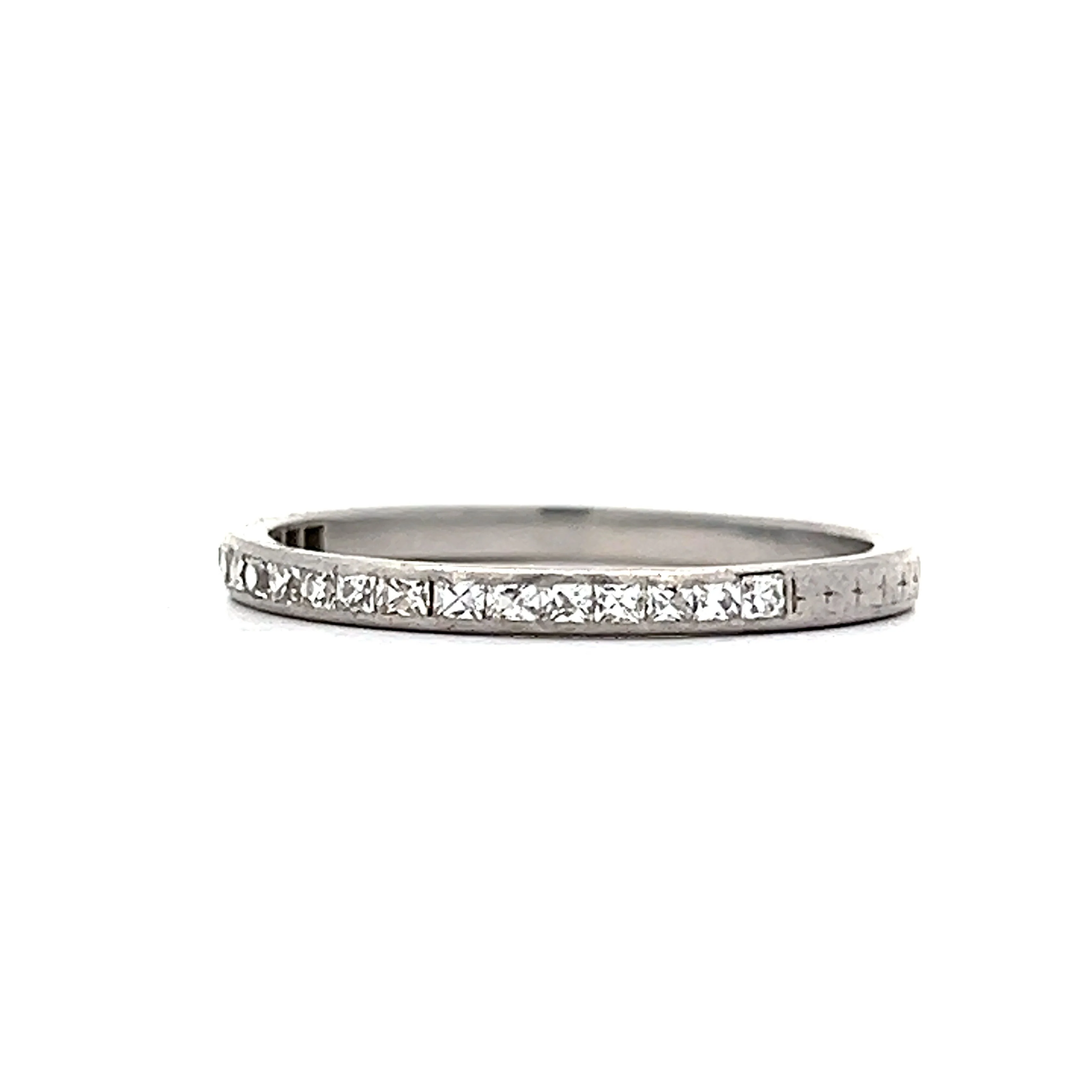 .40 Vintage Art Deco French Cut Diamond Band in Platinum - Image 2