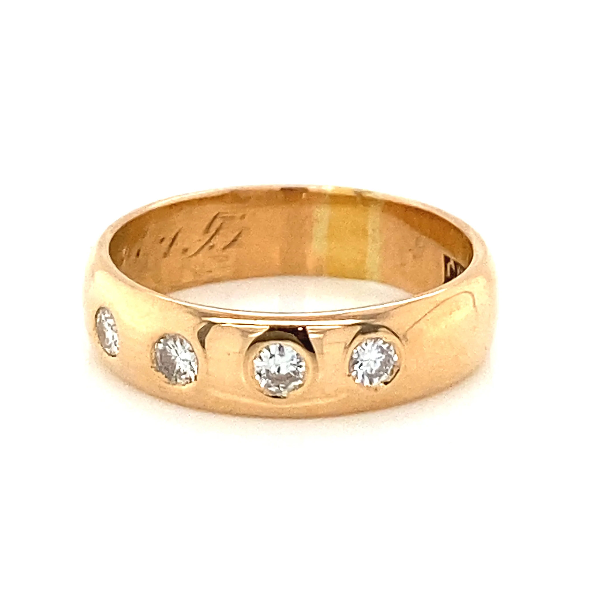 .40 Vintage Mid-Century Diamond Wedding Band in 20k Yellow Gold - Image 2