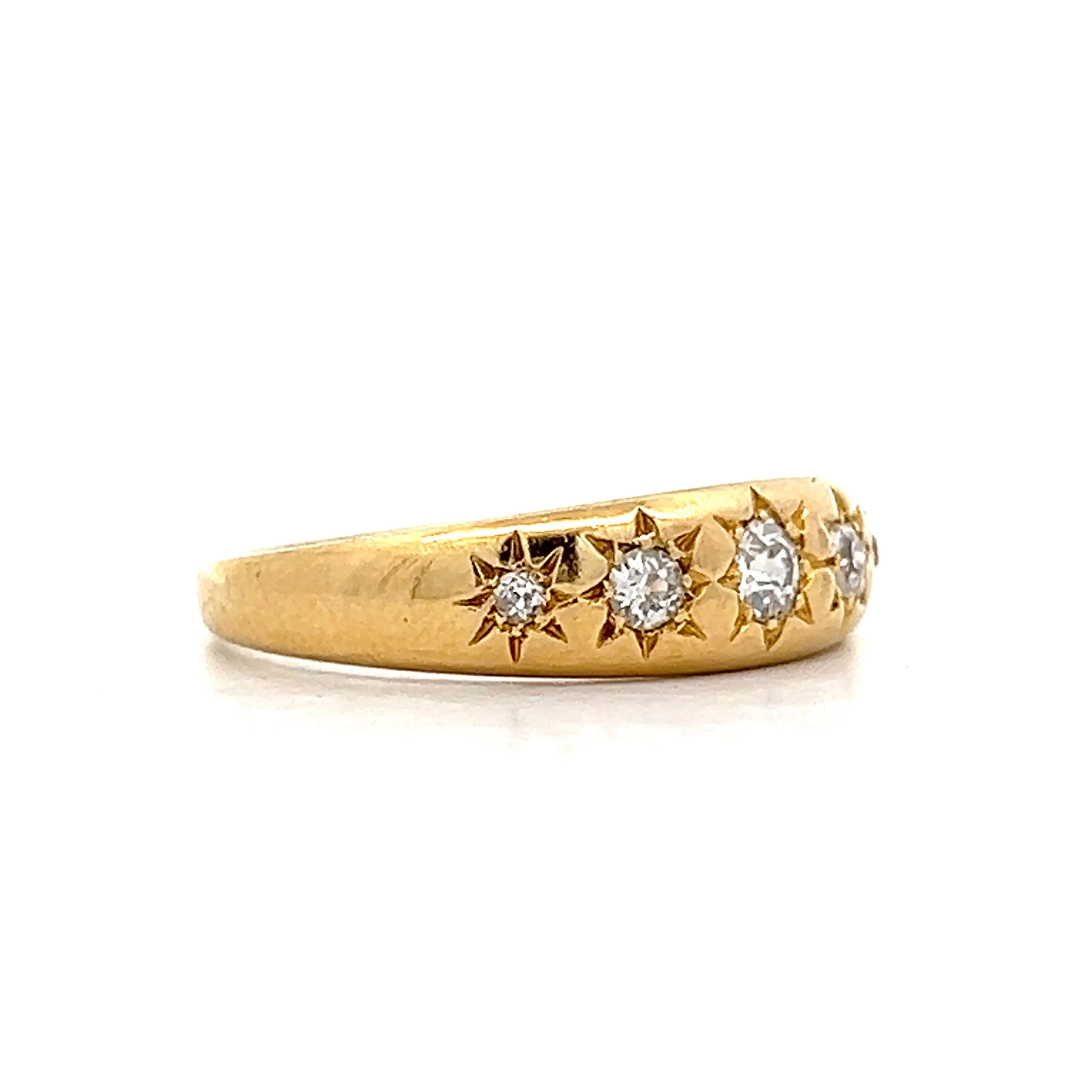 .40 Vintage Victorian Mine Cut Diamond Band in 18k - Image 3