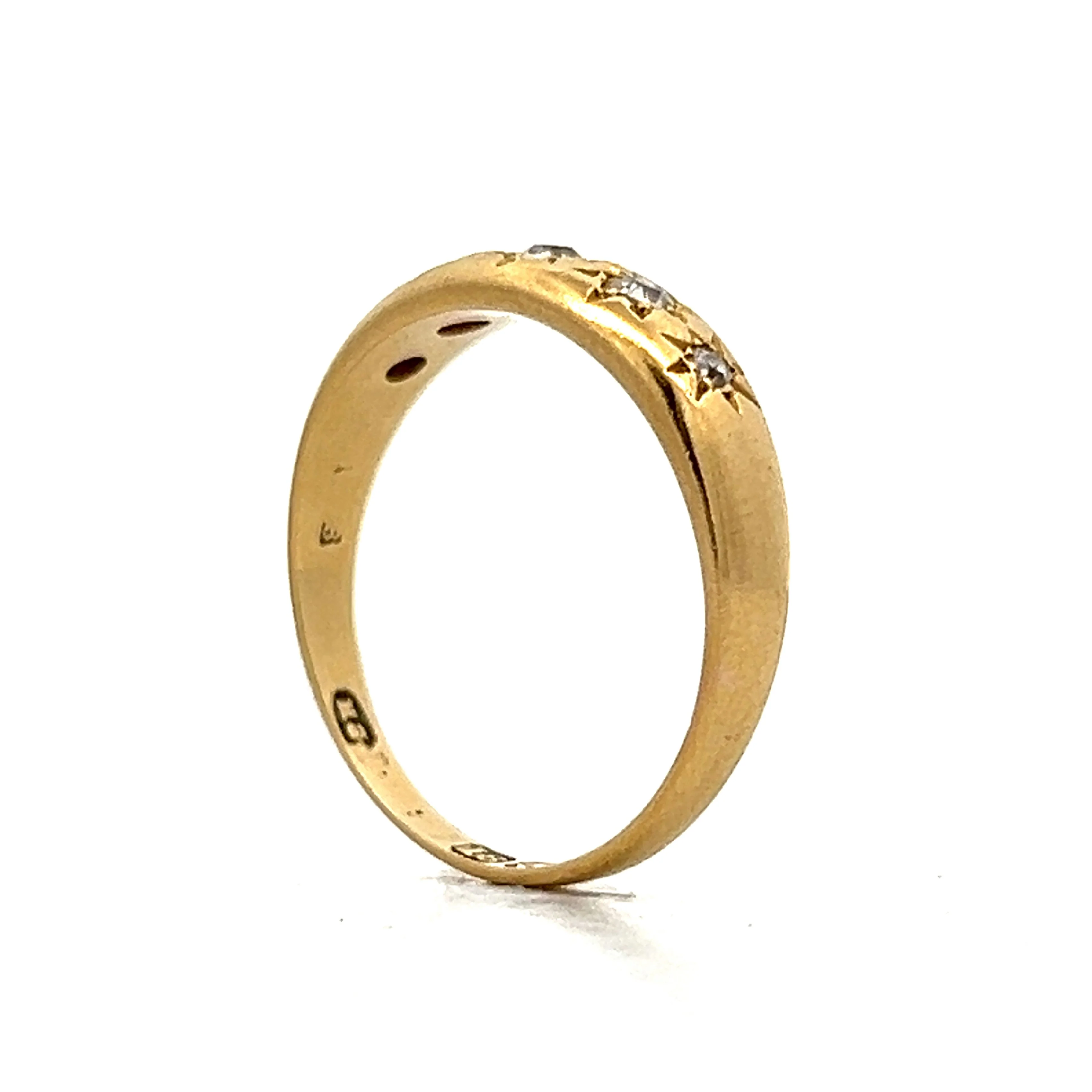 .40 Vintage Victorian Mine Cut Diamond Band in 18k - Image 5