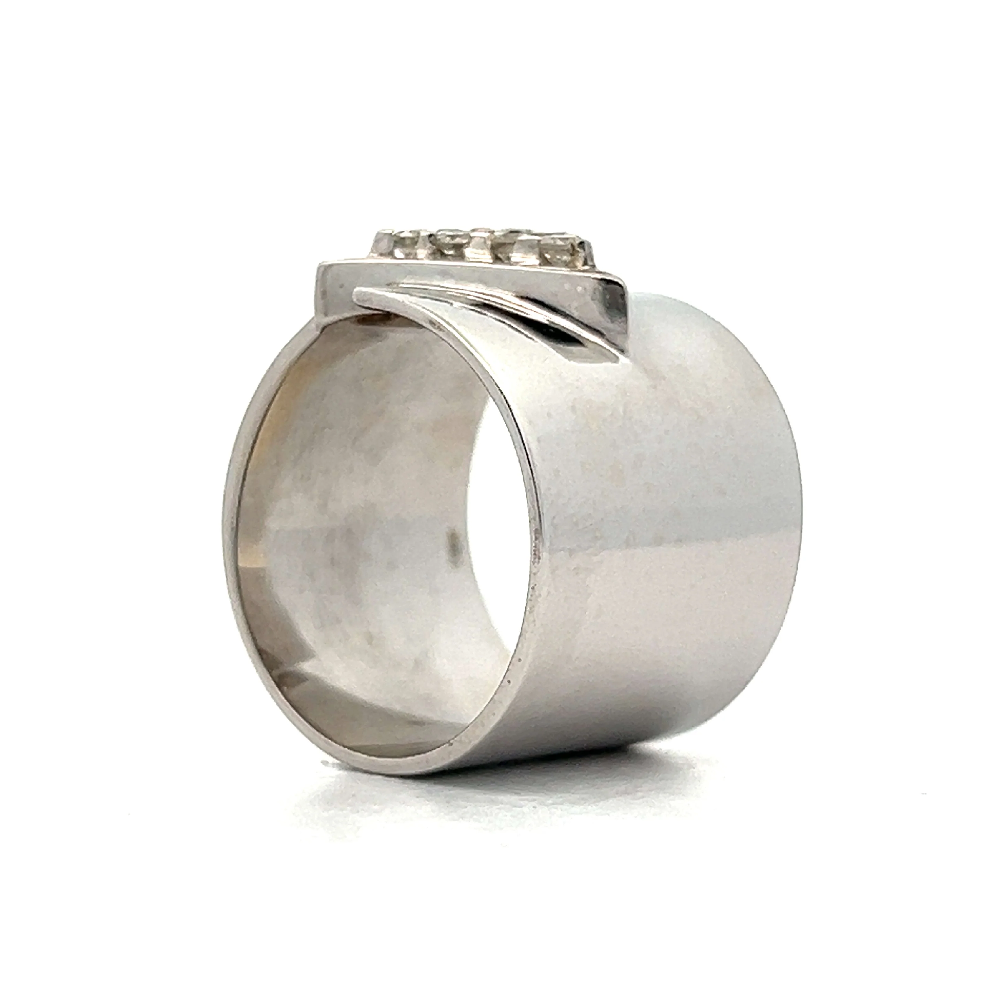 .40 Wide Diamond Band in 18k White Gold - Image 5