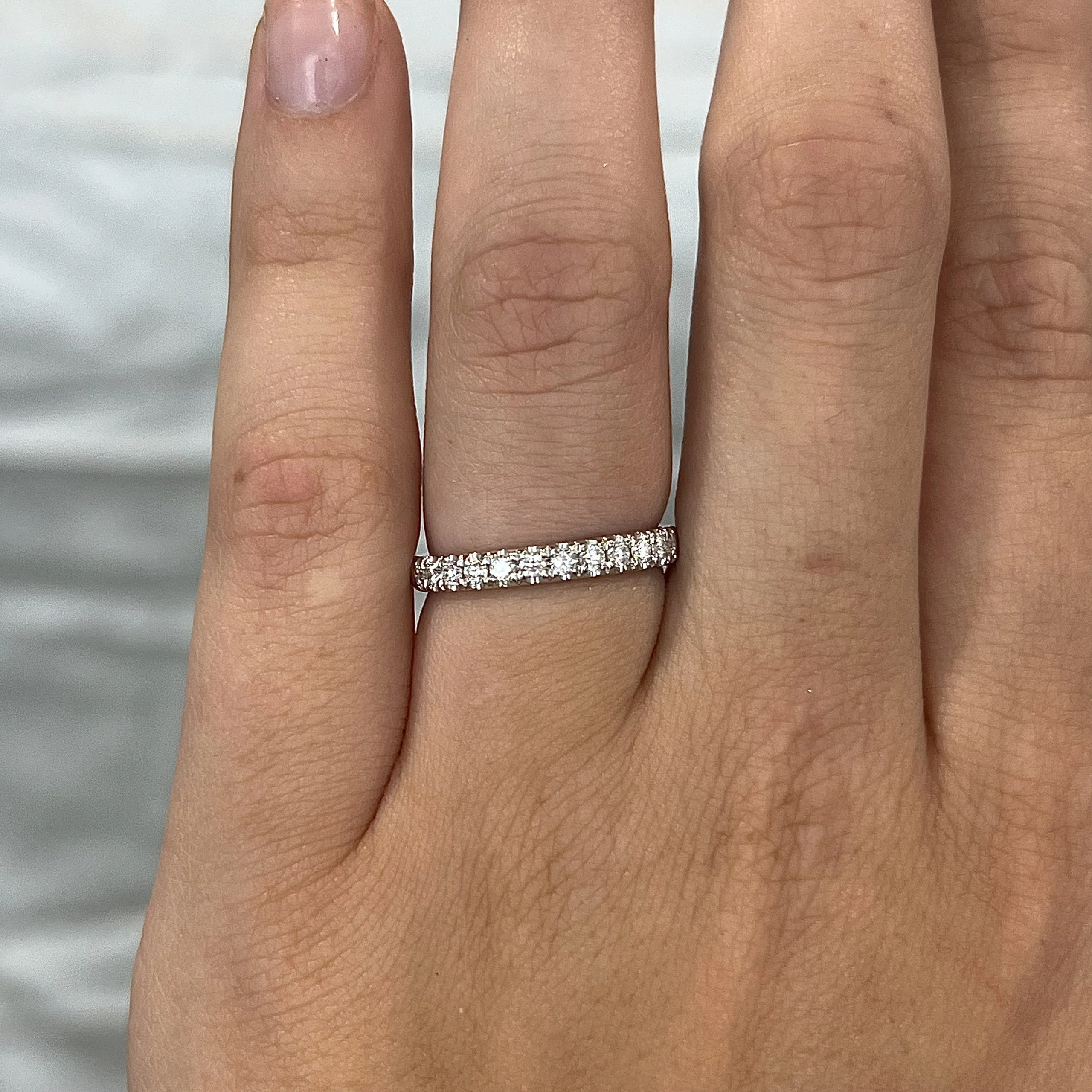 .41 Diamond Half-Eternity Band in 14k White Gold - Image 6