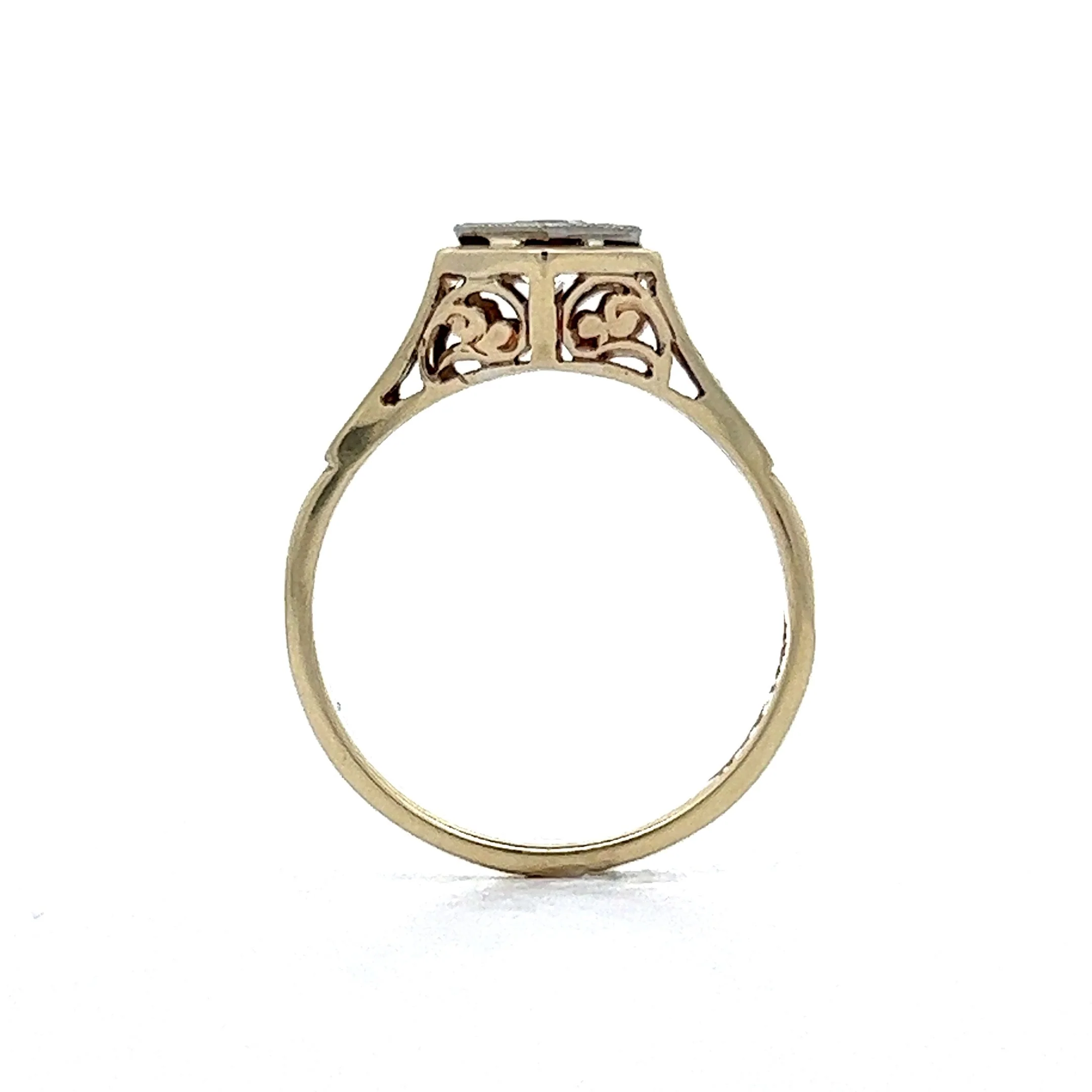 .41 Vintage Retro Solitaire Engagement Ring in 14k Yellow & White Gold - Image 4