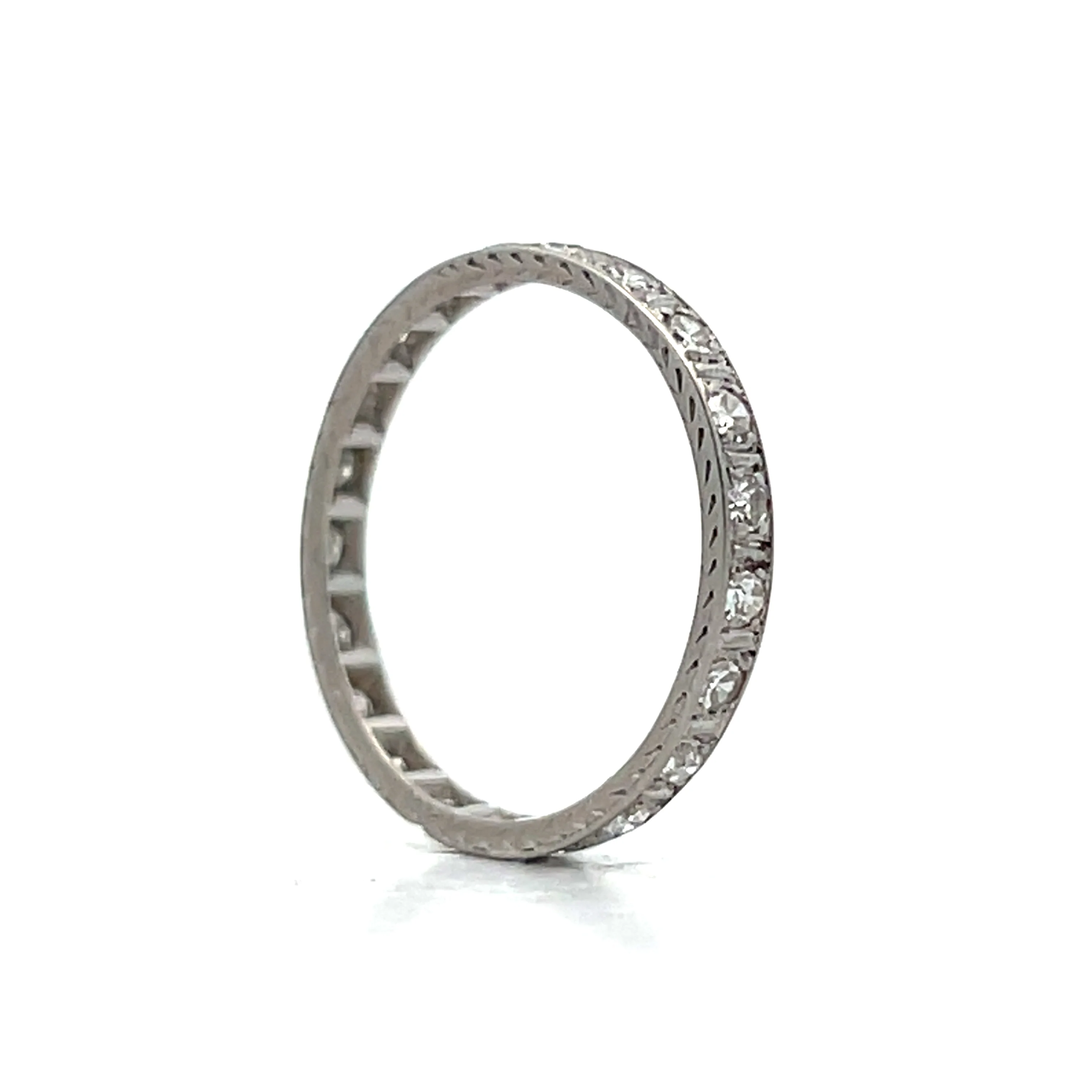 .42 Antique Art Deco Diamond Eternity Band in Platinum - Image 5