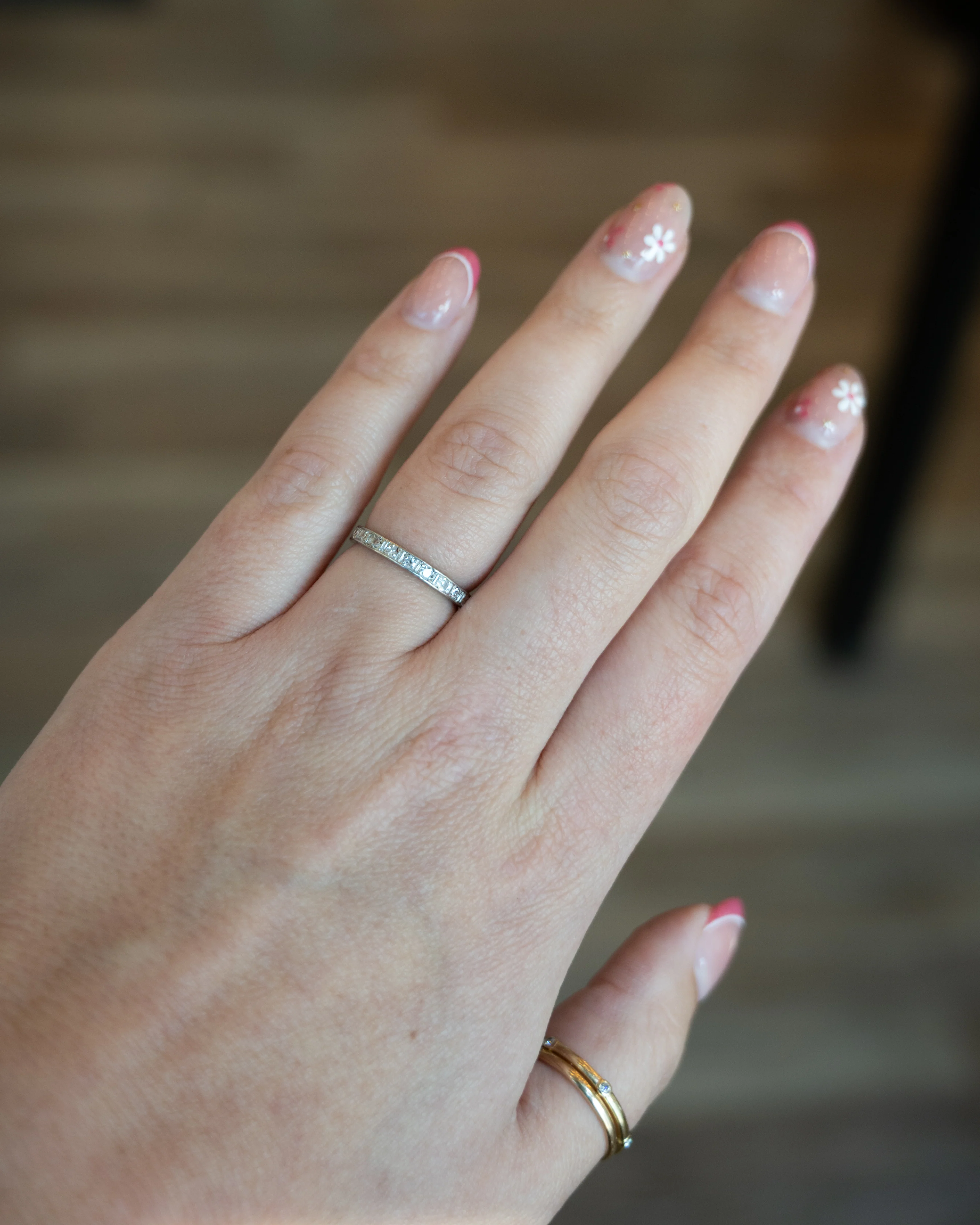 .42 Antique Art Deco Diamond Eternity Band in Platinum - Image 7