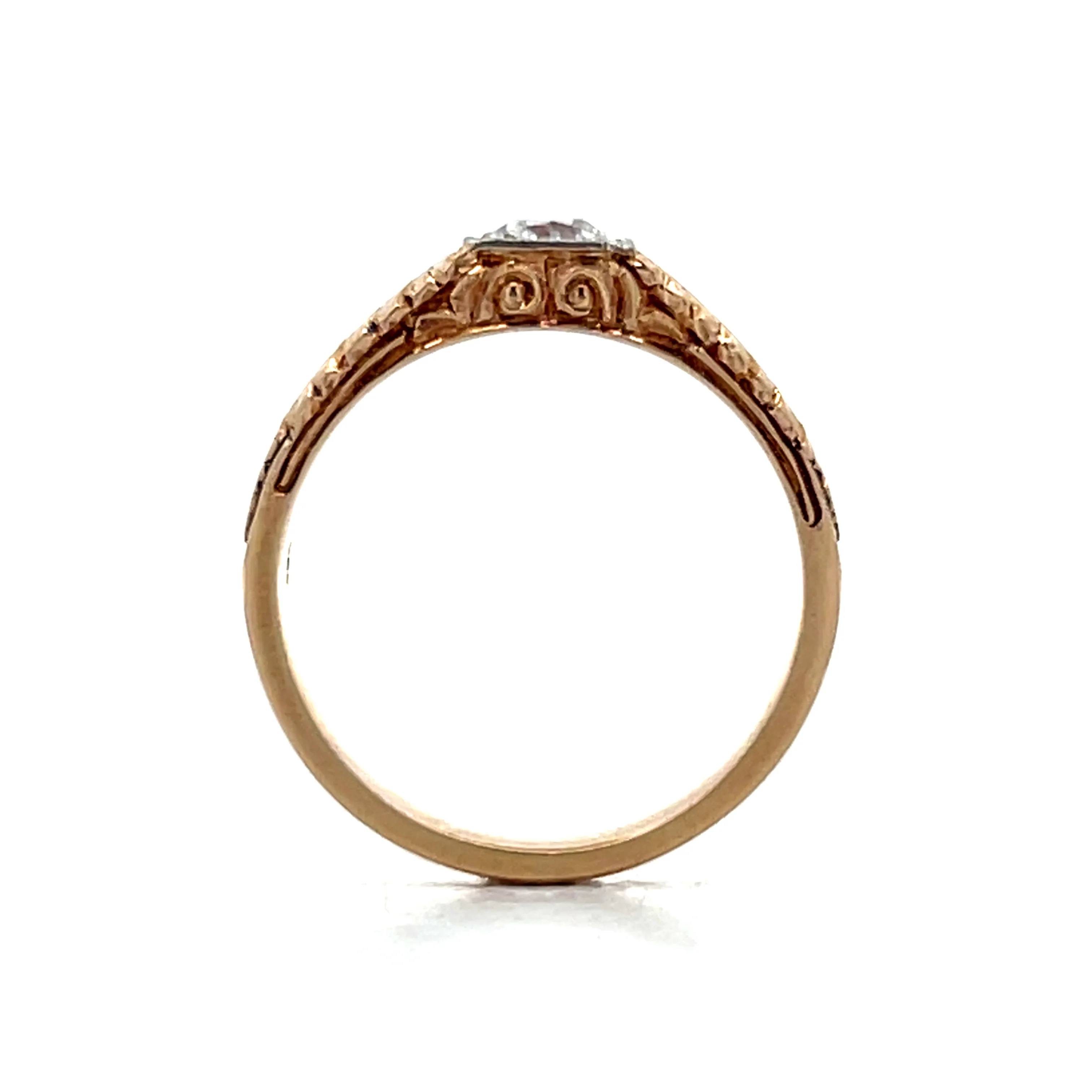 .46 Antique Arts and Crafts Engagement Ring in 14k - Image 4