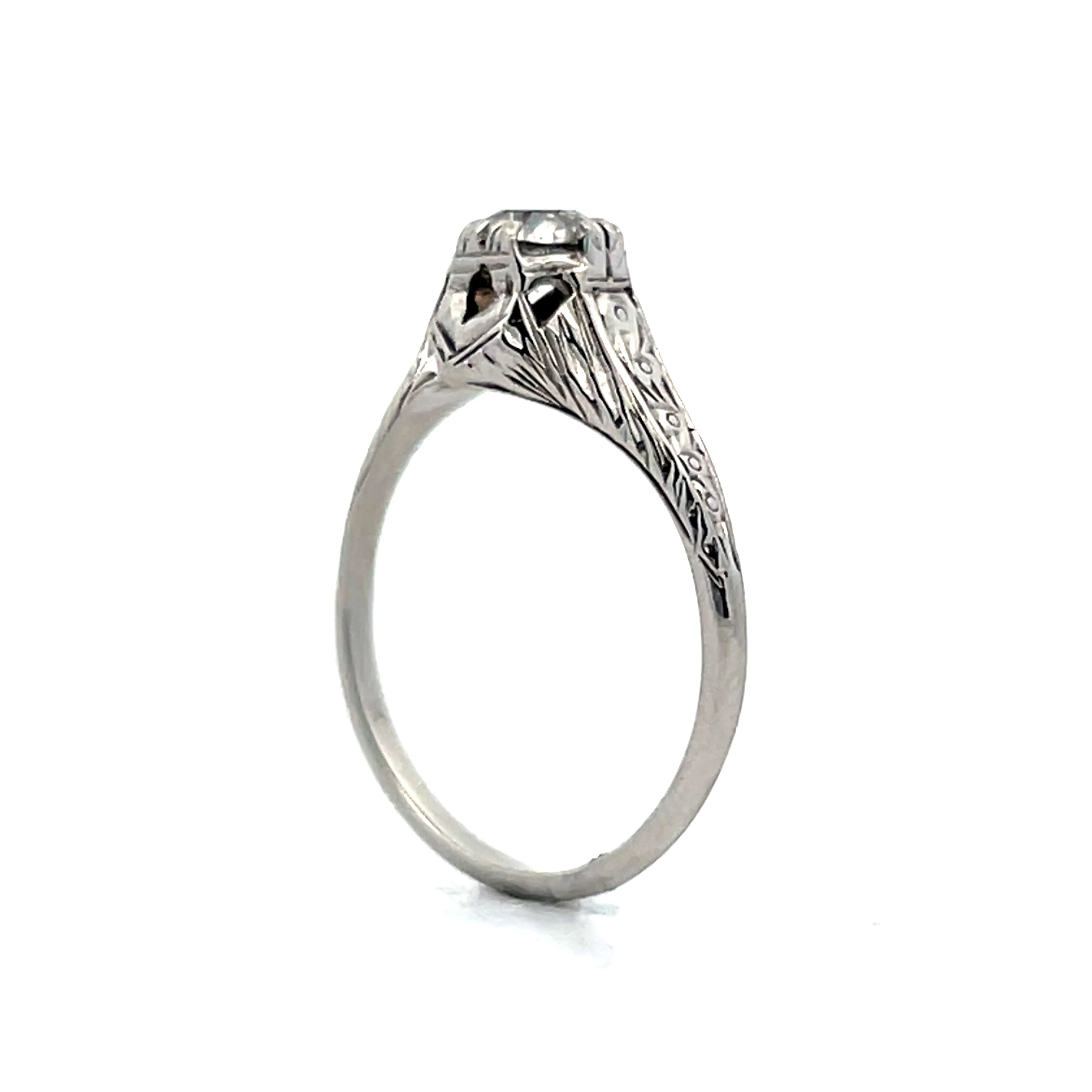 .42 Art Deco Solitaire Engagement Ring in 18k - Image 5