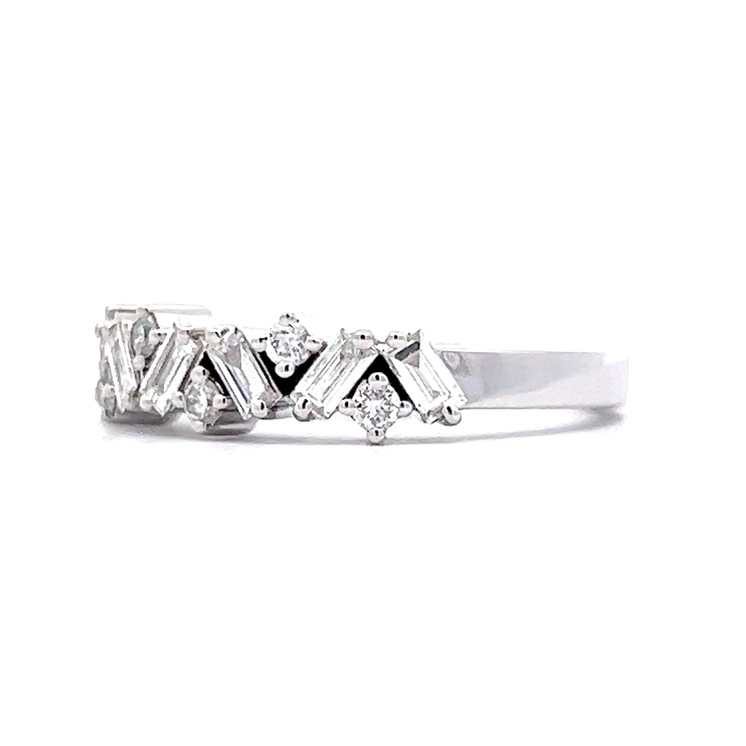 .42 Diamond Cluster Stacking Wedding Band in 14K White Gold - Image 2