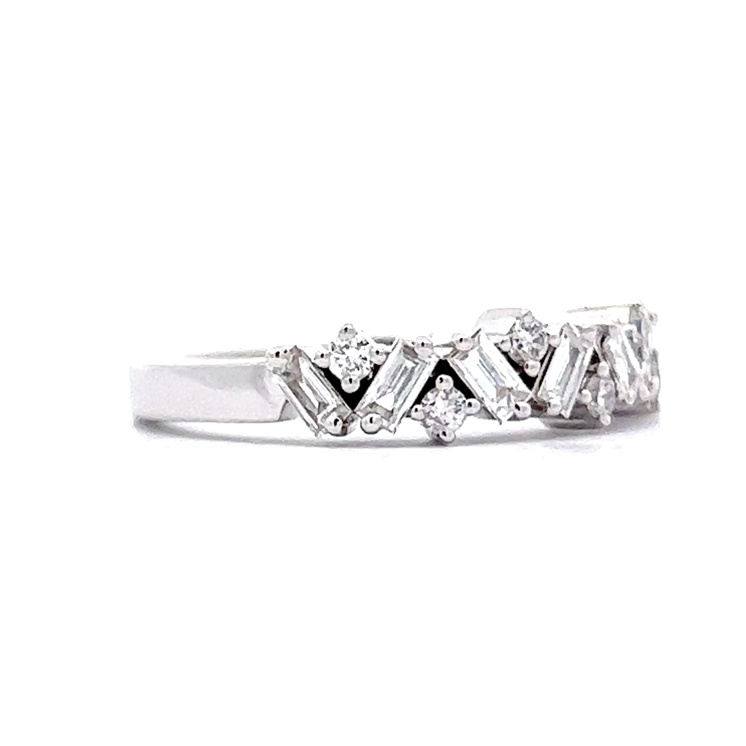 .42 Diamond Cluster Stacking Wedding Band in 14K White Gold - Image 3