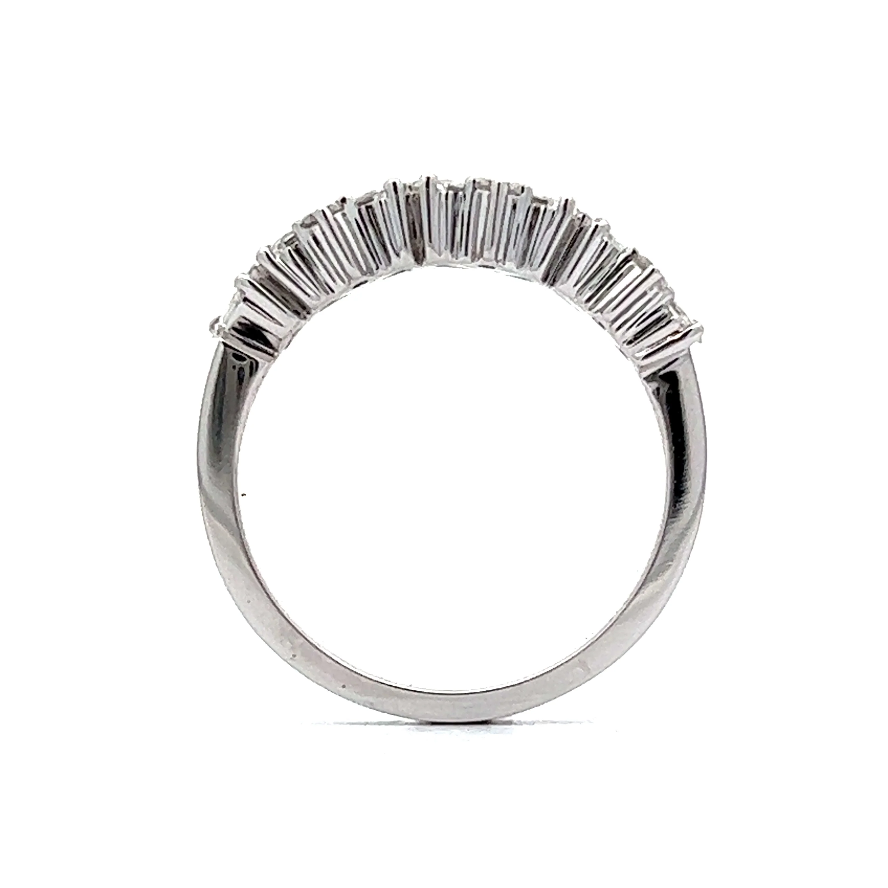 .42 Diamond Cluster Stacking Wedding Band in 14K White Gold - Image 4