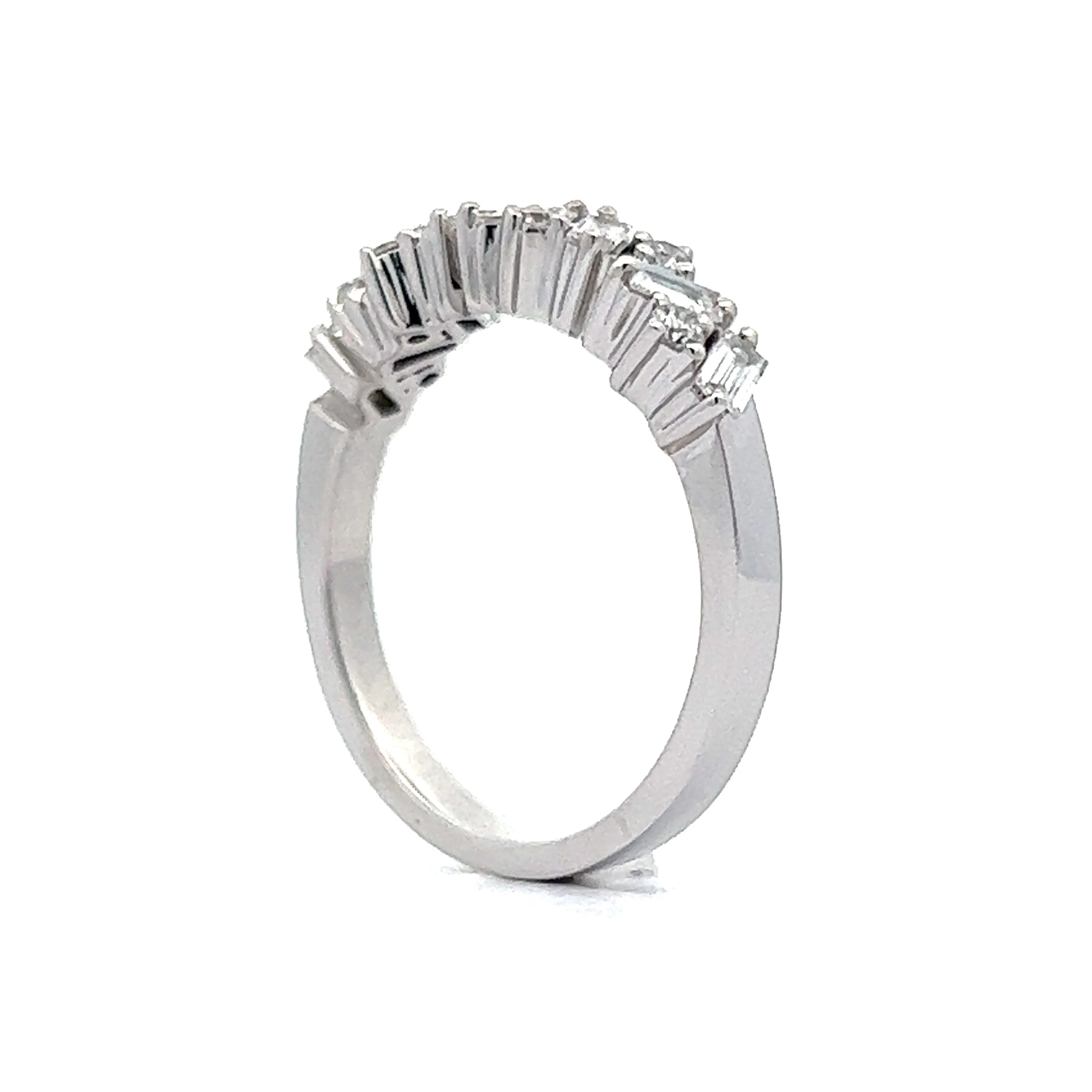 .42 Diamond Cluster Stacking Wedding Band in 14K White Gold - Image 5