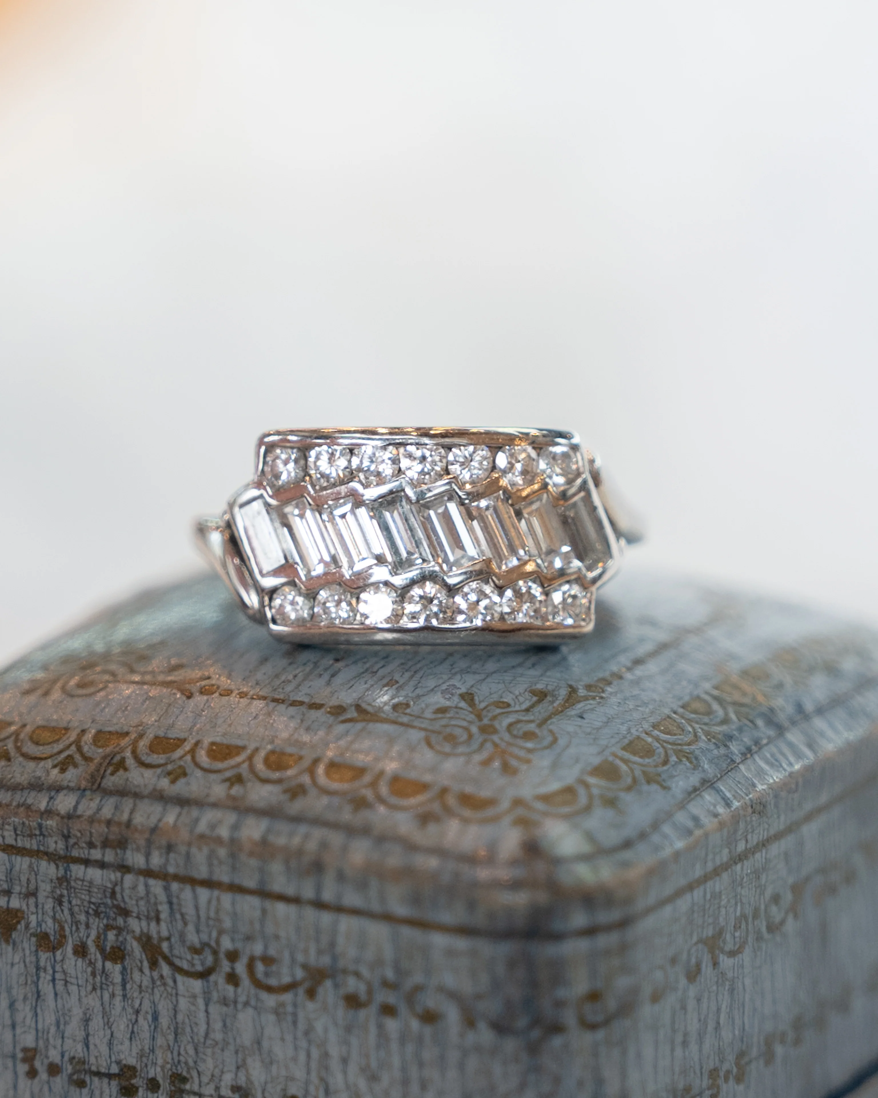.42 Baguette Diamond Cocktail Ring in 14k White Gold - Image 7