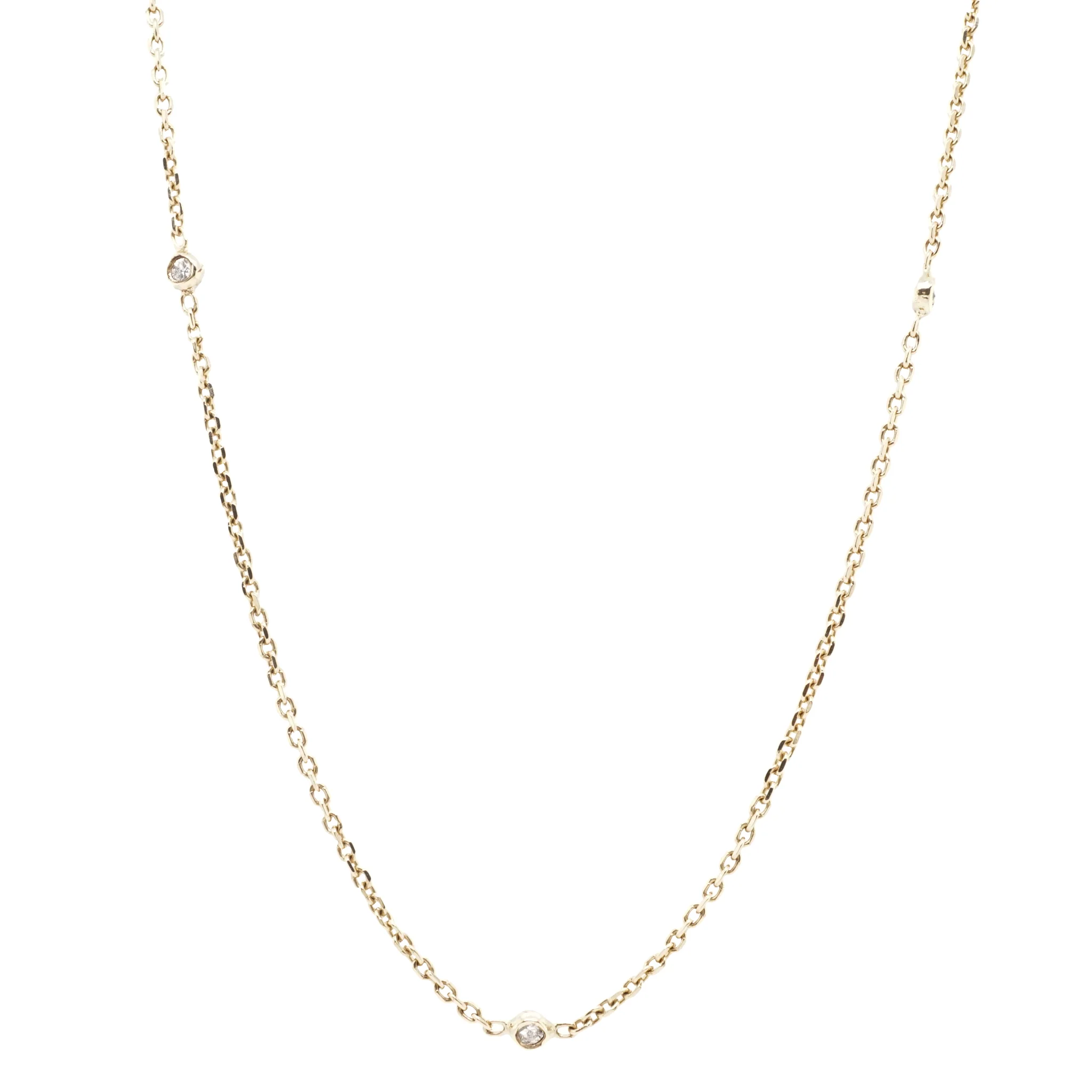 .42 Bezel Set Diamond Necklace in 14K Yellow Gold - Image 3
