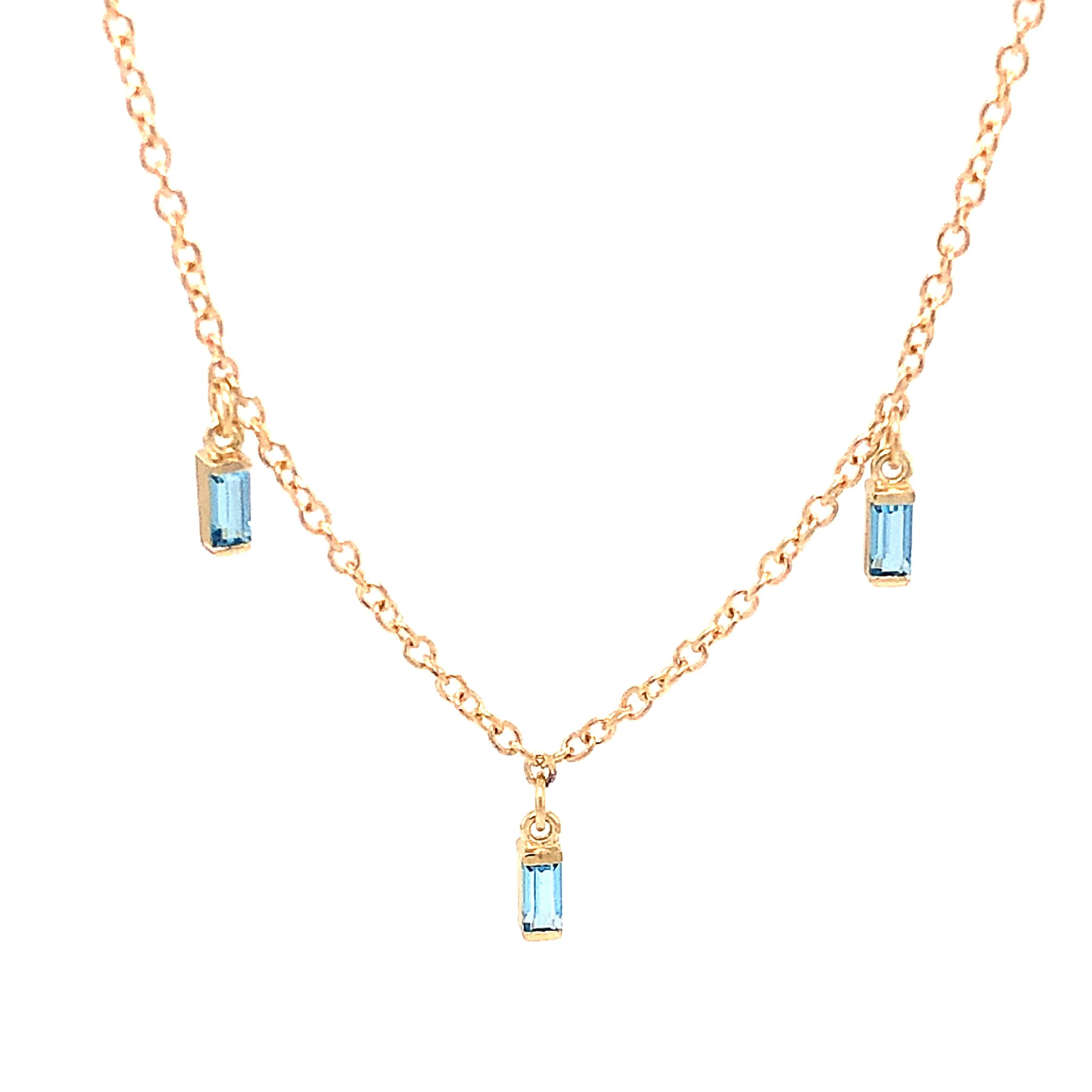 .42 Blue Topaz Necklace in 14K Yellow Gold - Image 2