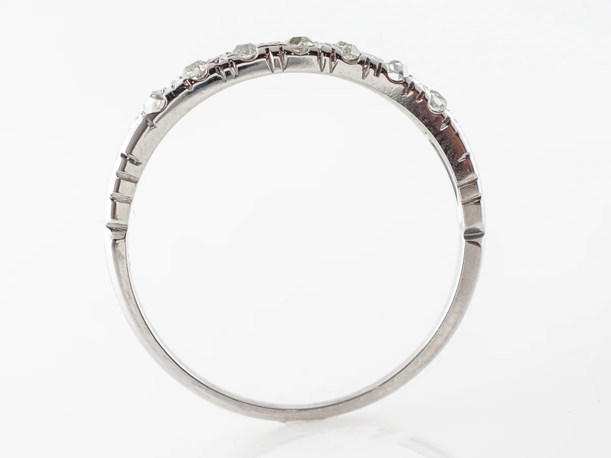 .42 Carat Antique Diamond Wedding Band White Gold - Image 4