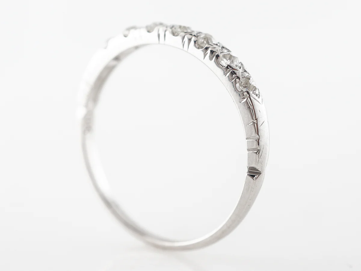 .42 Carat Antique Diamond Wedding Band White Gold - Image 5