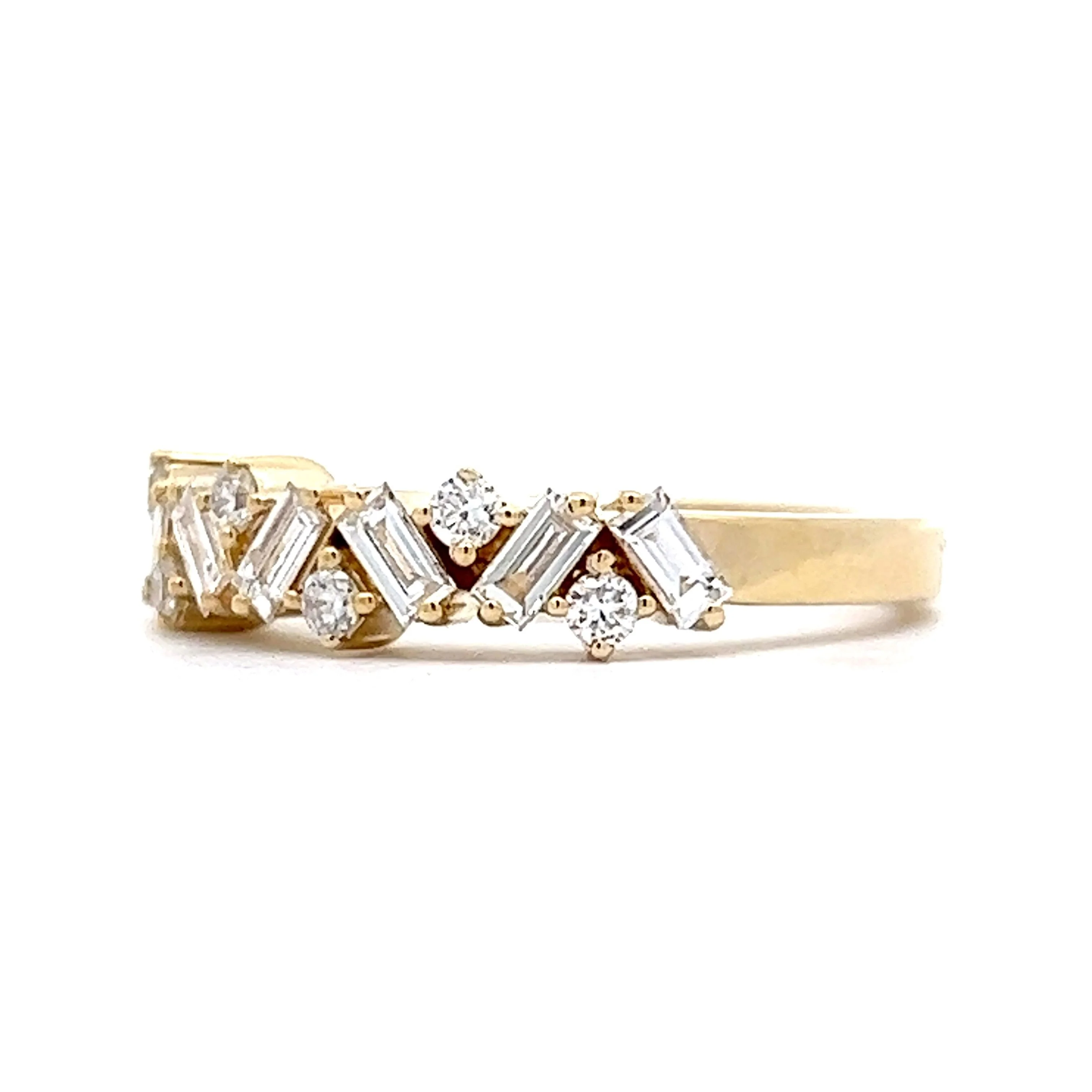 .42 Diamond Cluster Stacking Wedding Band in 14K Yellow Gold - Image 2