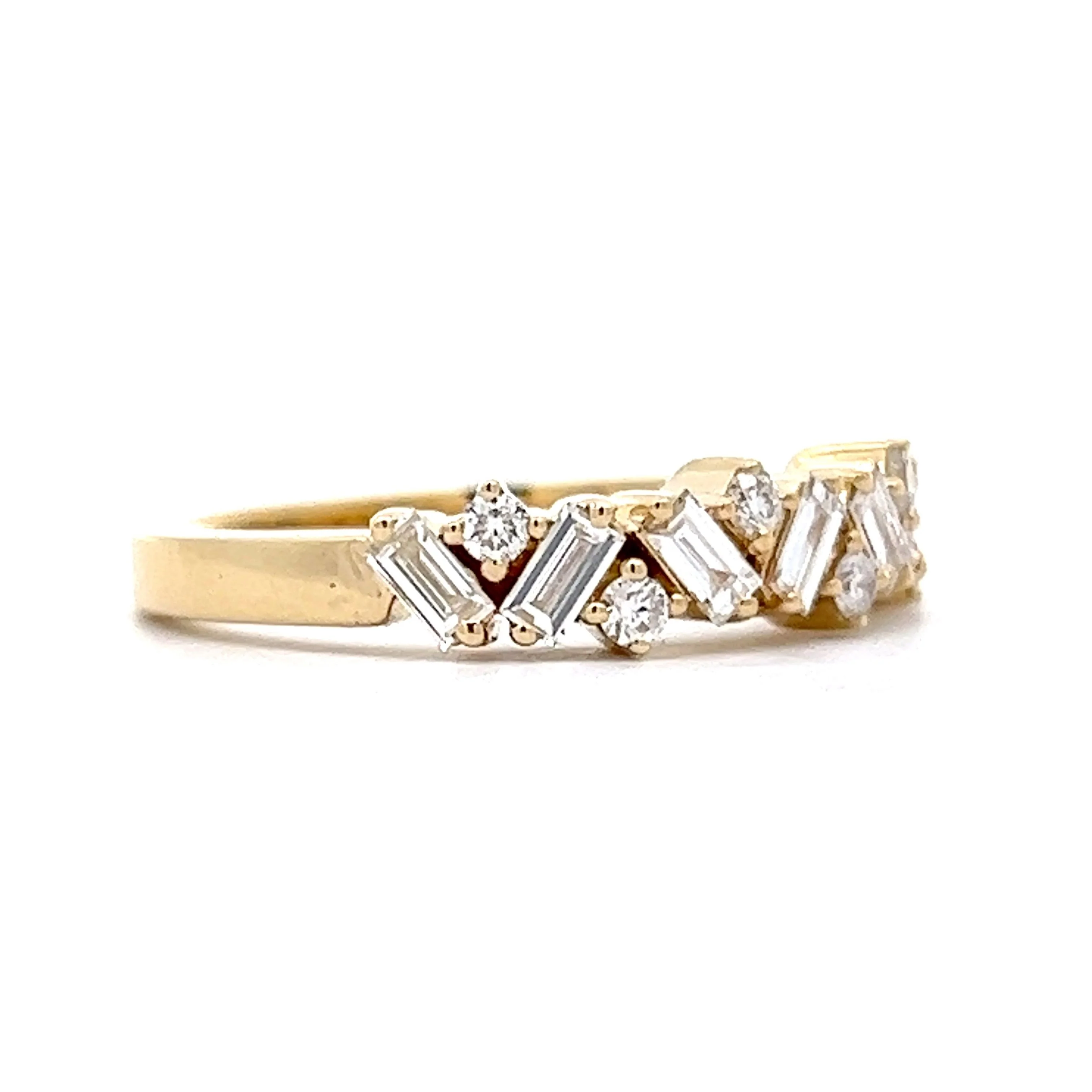 .42 Diamond Cluster Stacking Wedding Band in 14K Yellow Gold - Image 3