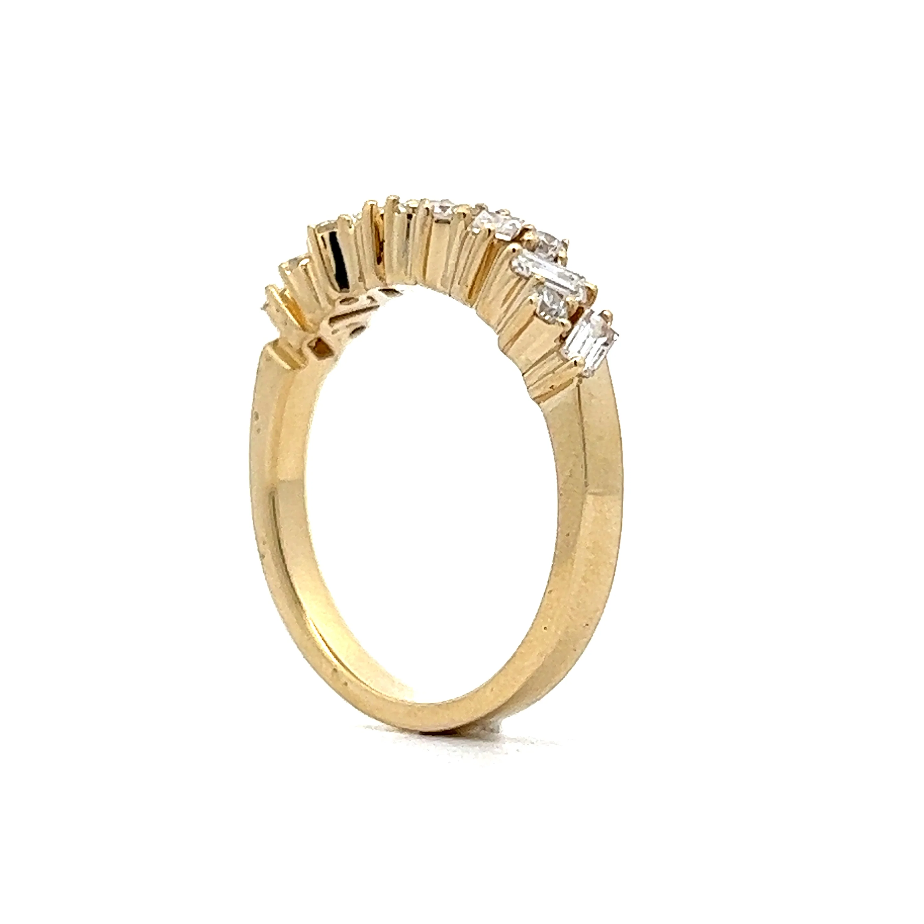 .42 Diamond Cluster Stacking Wedding Band in 14K Yellow Gold - Image 5