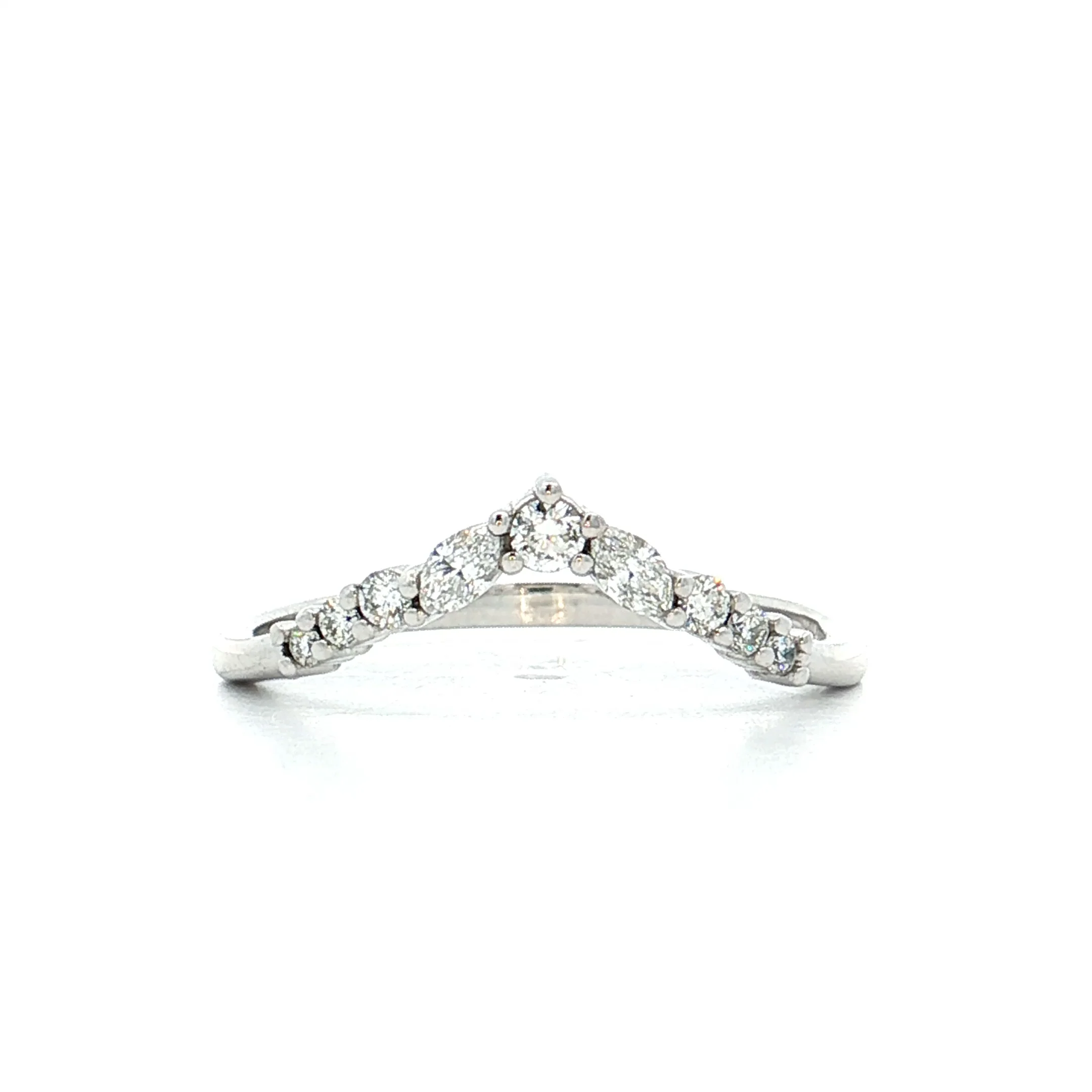 .42 Diamond Contour Wedding Band 14k White Gold