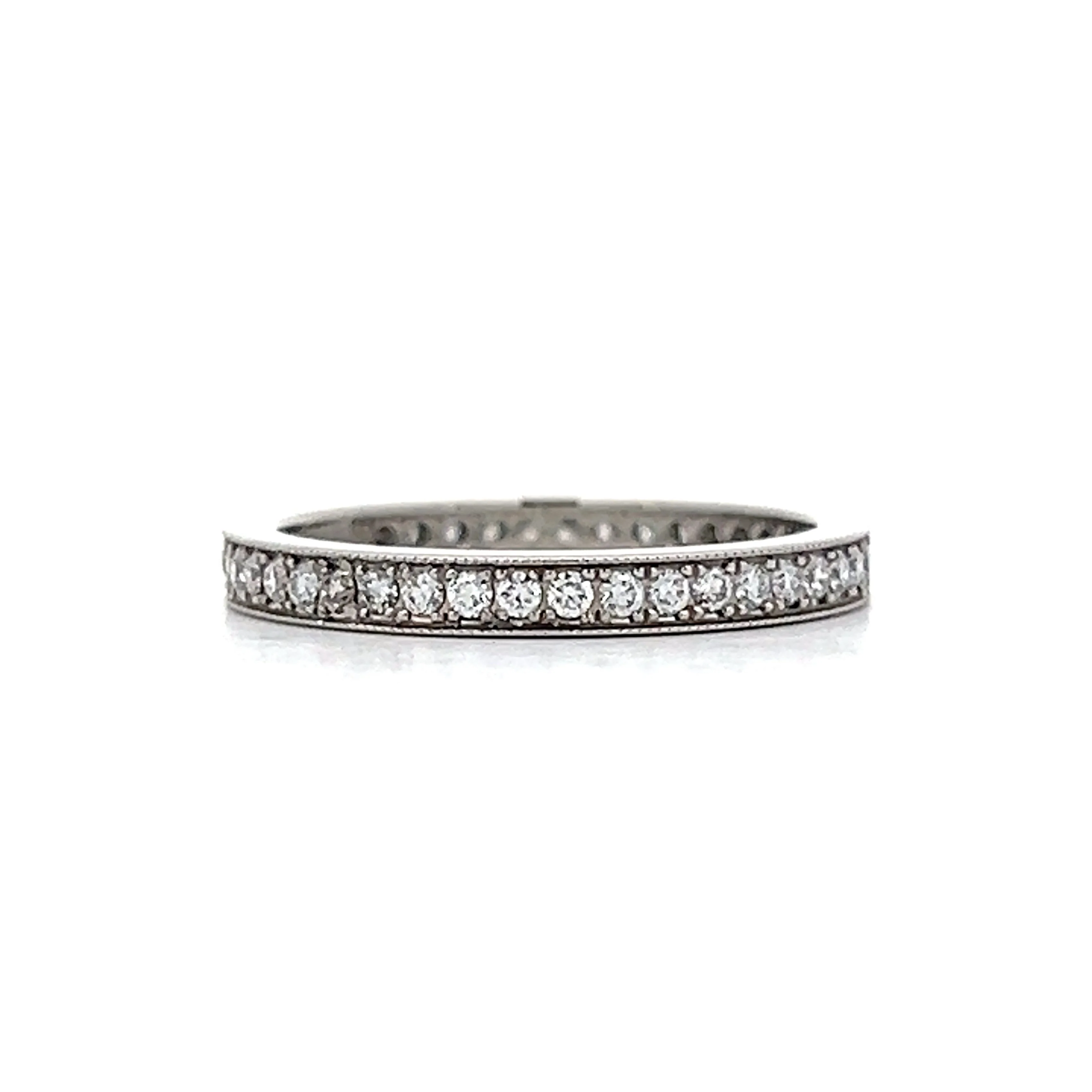 .42 Diamond Eternity Milgrain Wedding Band in Platinum - Image 2