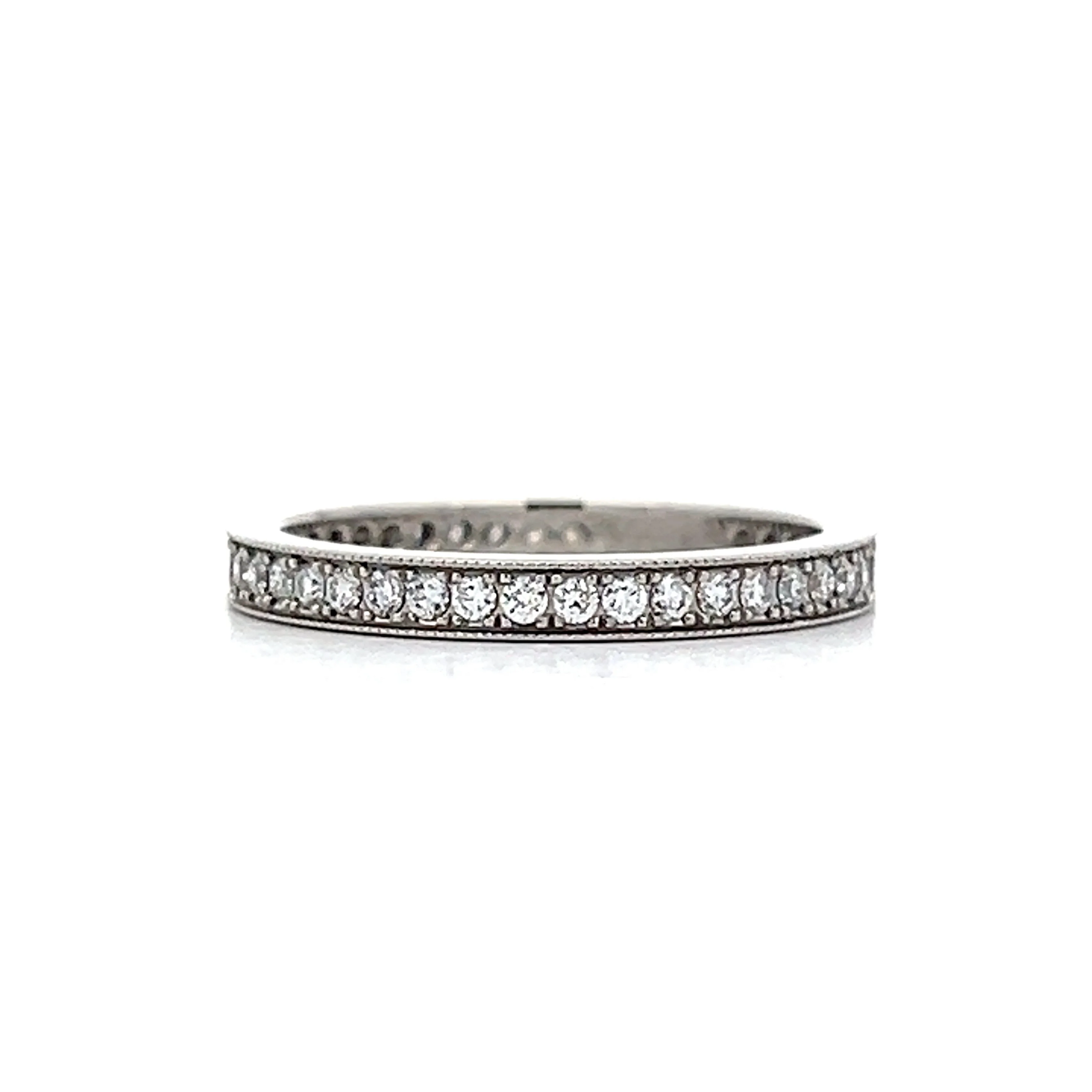 .42 Diamond Eternity Milgrain Wedding Band in Platinum - Image 3