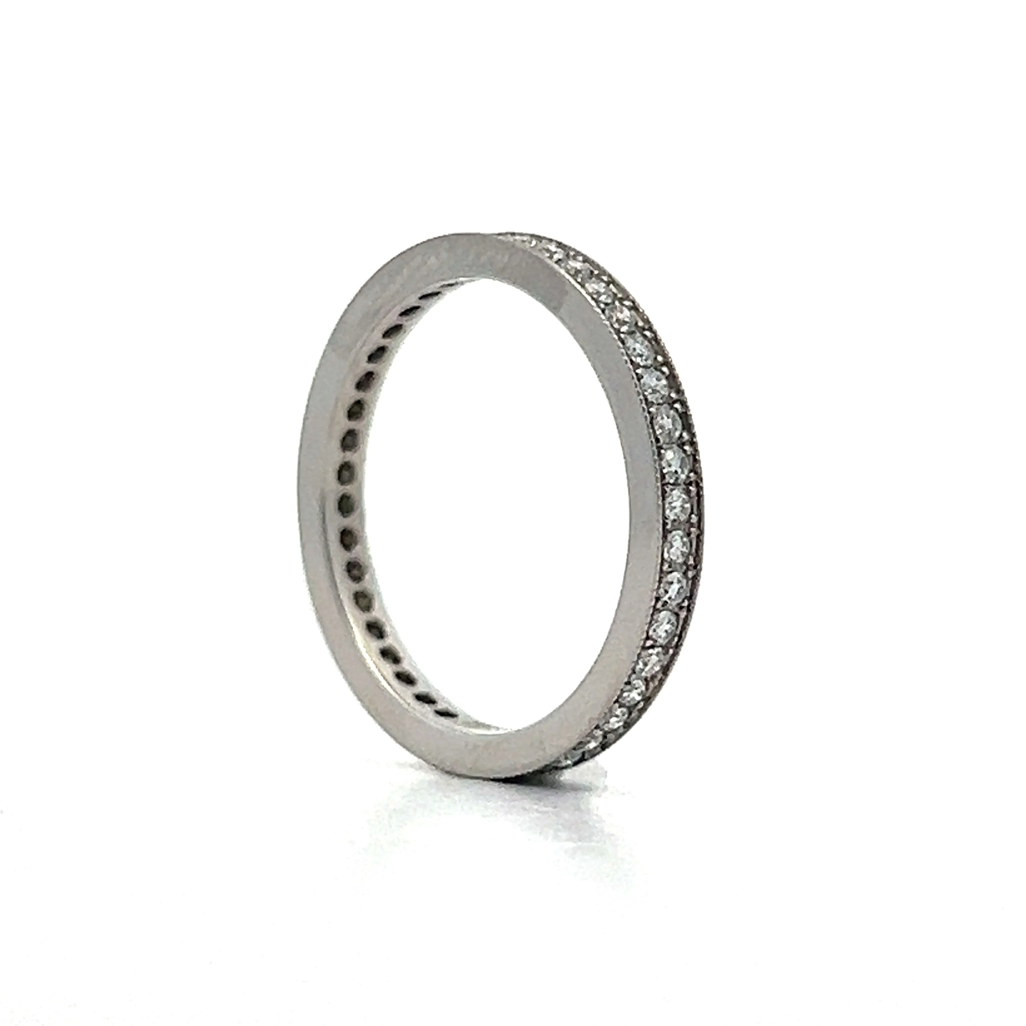 .42 Diamond Eternity Milgrain Wedding Band in Platinum - Image 5