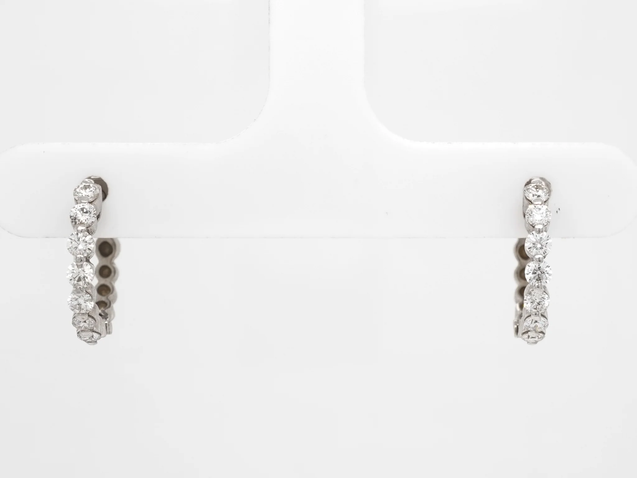 .42 Diamond Hoop Earrings in 14k White Gold